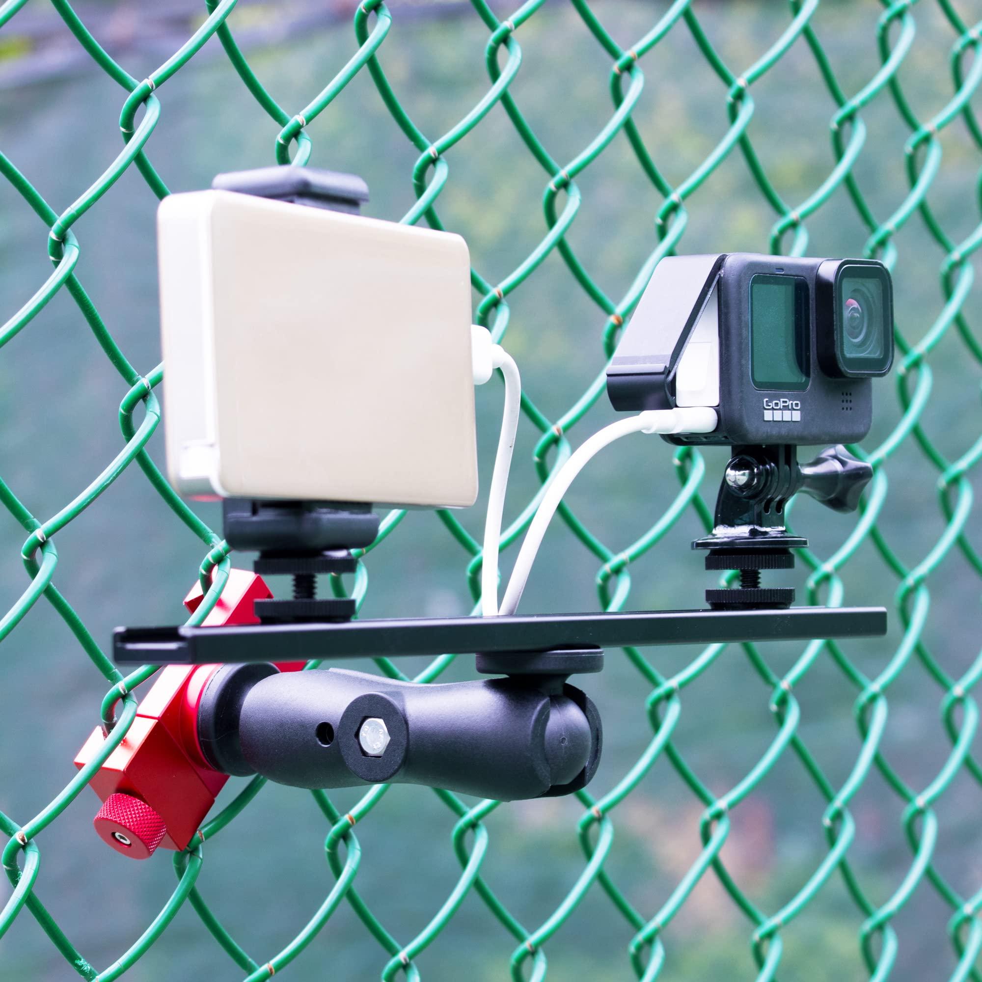 Smartphone Fence Mount - Tennis Camera Fence Mount, Phone Camera Holder for Gopro,insta360 X5,Cell Phone, Mevo Start for Tennis & Pickleball Training,Softball, Baseball,with Recording While Charging - Image 4