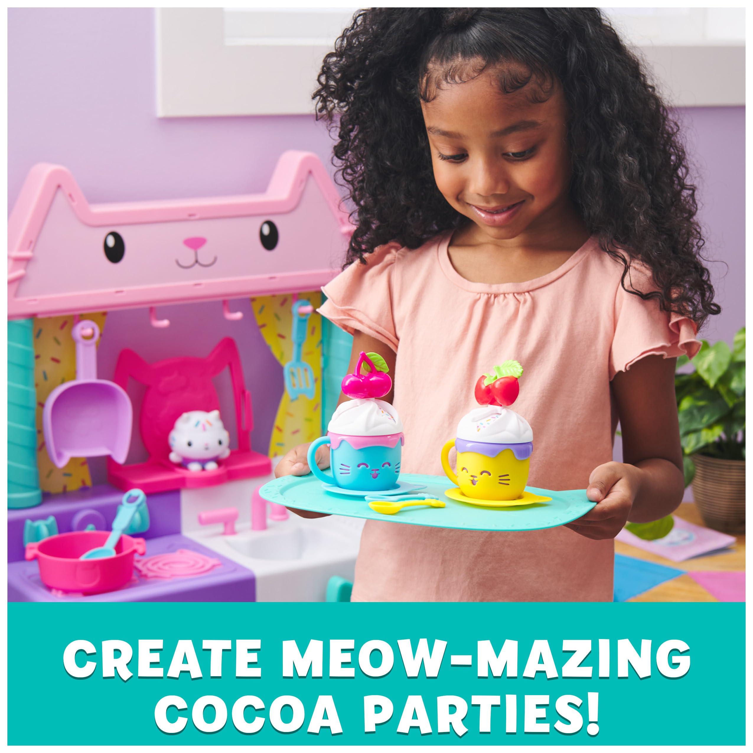 Gabby’s Dollhouse, Sprinkle Party Sweet Treat Set, Pretend Play Kitchen Hot Cocoa Party Set with Fruit & Sprinkles, Kids Toys for Girls and Boys 3+ - Image 4