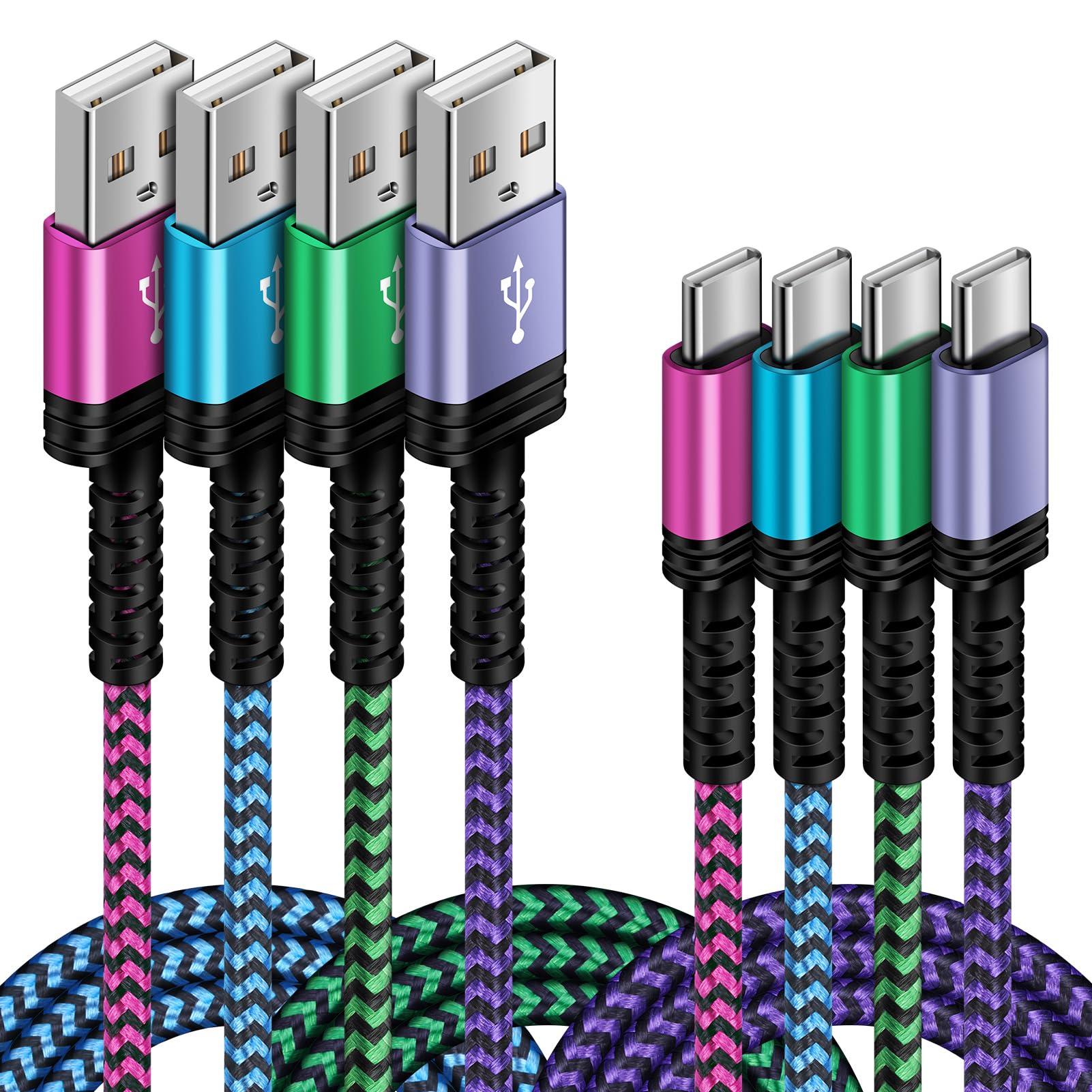 C Charger Cable Fast Charging Phone Android Power Cord 4 Compatible for Samsung Galaxy S24+ S23 Ultra S22 Plus Note 21/20 Ultra, S21+/S20 Plus/S21 S20 FE/S10 Plus/S9 A11/A21/A51/A71 Google 5 4A XL 7