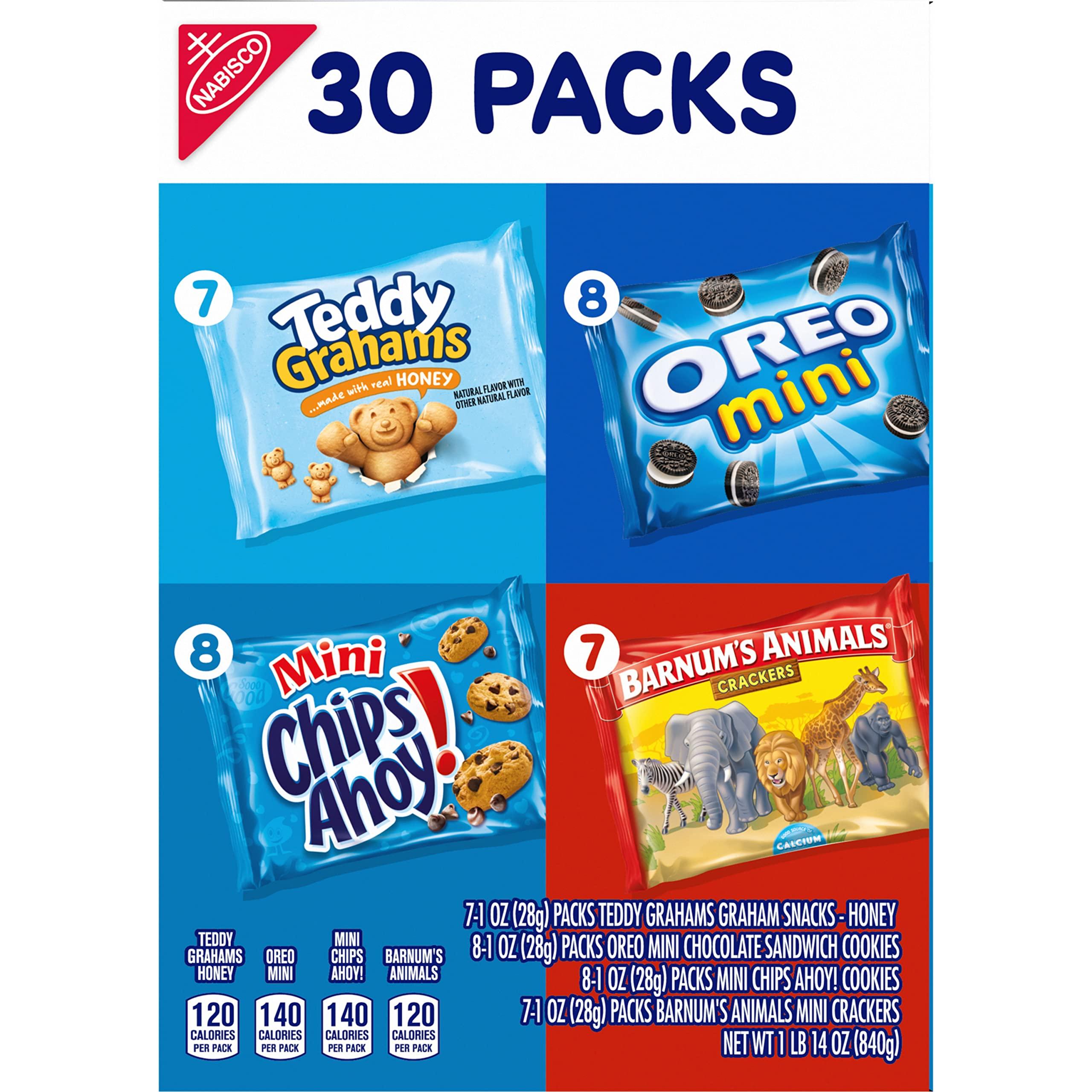 Nabisco Team Favorites Variety Pack, OREO Mini, CHIPS AHOY! Mini, Teddy Grahams Honey & Barnum's Animal Crackers, 30 Snack Packs - Image 13