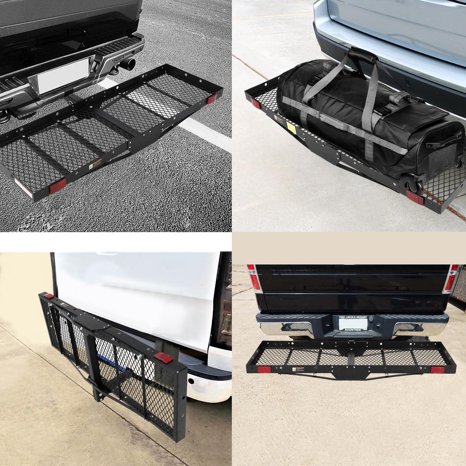750 Lbs Capacity Cargo Baskets - Heavy-Duty Hitch Cargo Carrier Basket, 60" x 19" x 6" Cargo Rack Rear Luggage Basket for Car and SUV - Image 3