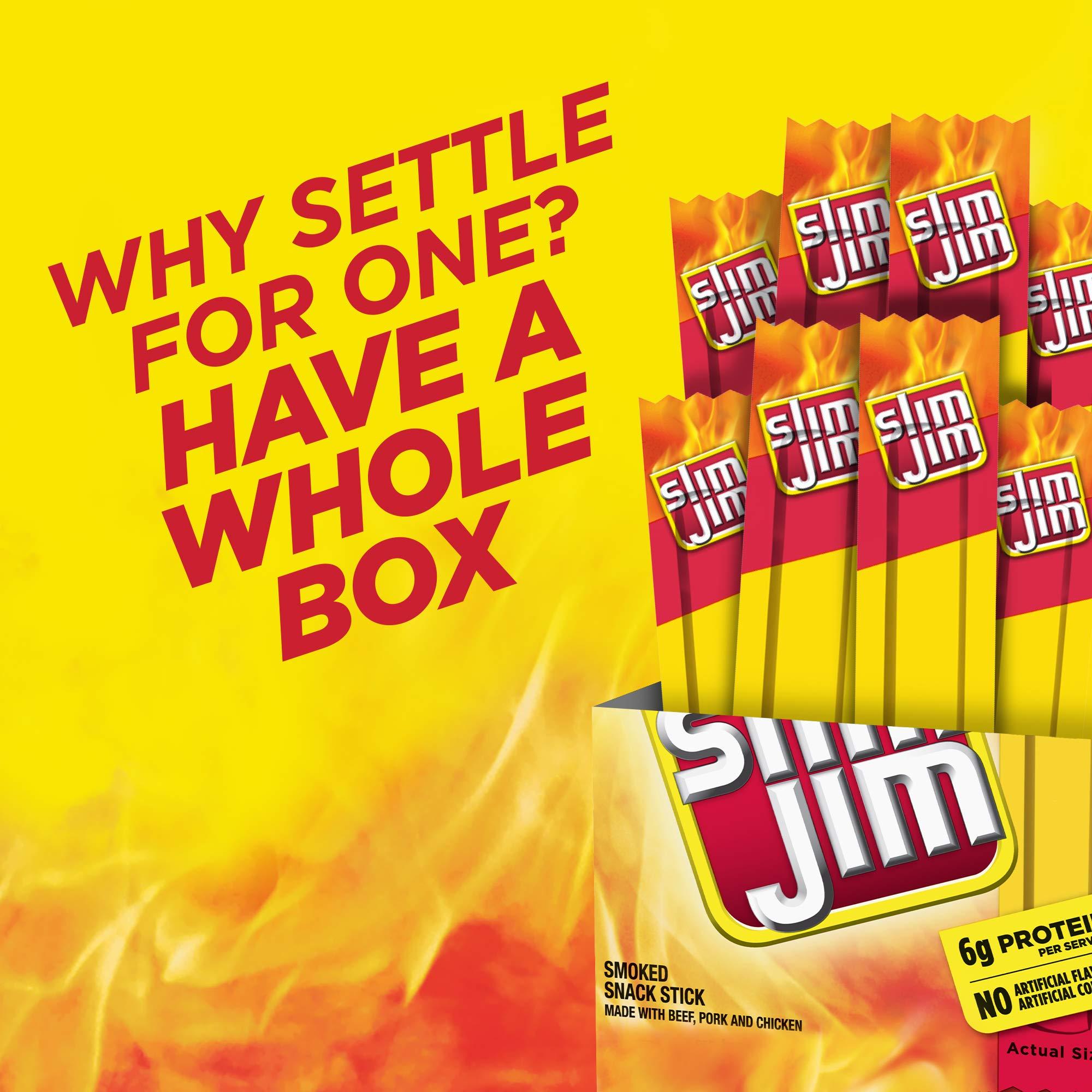 Slim Jim Smoked Meat Sticks, Original Flavor, 6g Protein Per Serving, Snack Size, 0.28 oz. (14 Count) - Image 6