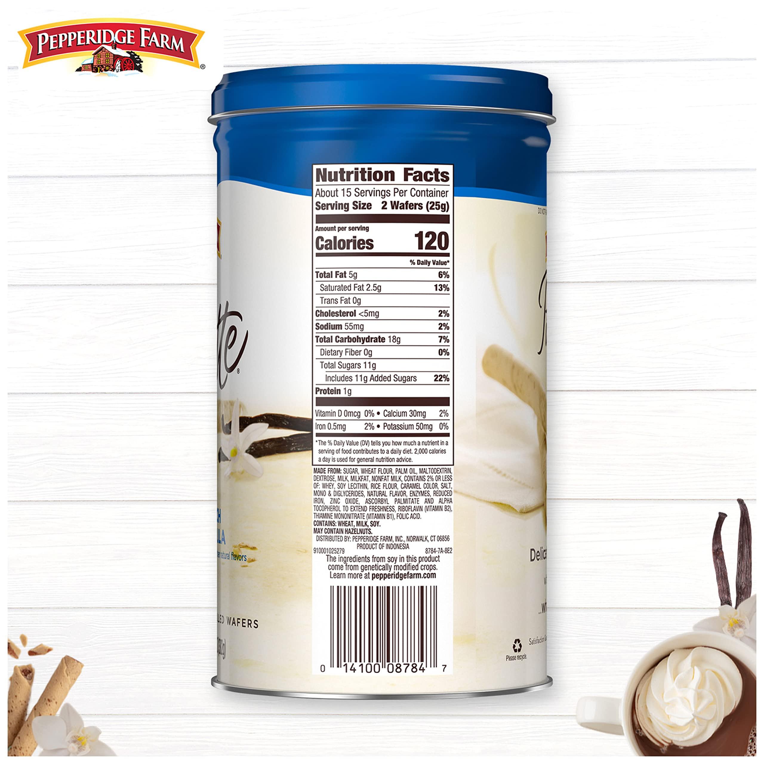 Pepperidge Farm Pirouette Cookies, French Vanilla Flavored Crème Filled Wafers, 13.5 Oz Tin - Image 7