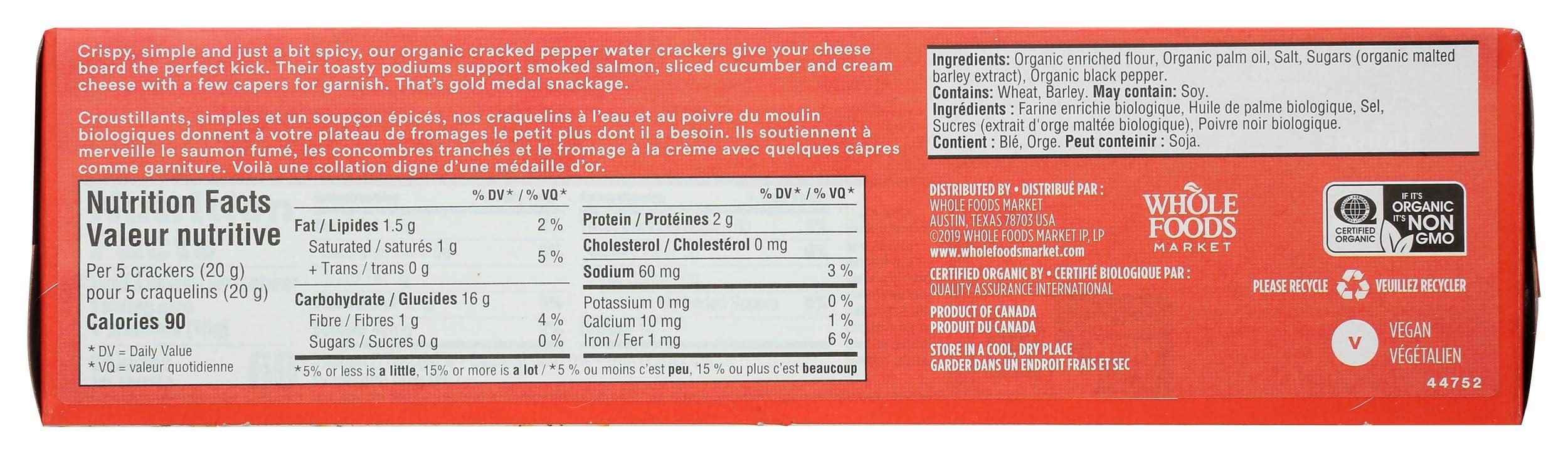 365 by Whole Foods Market, Organic Cracked Pepper Water Crackers, 4.4 OZ - Image 2