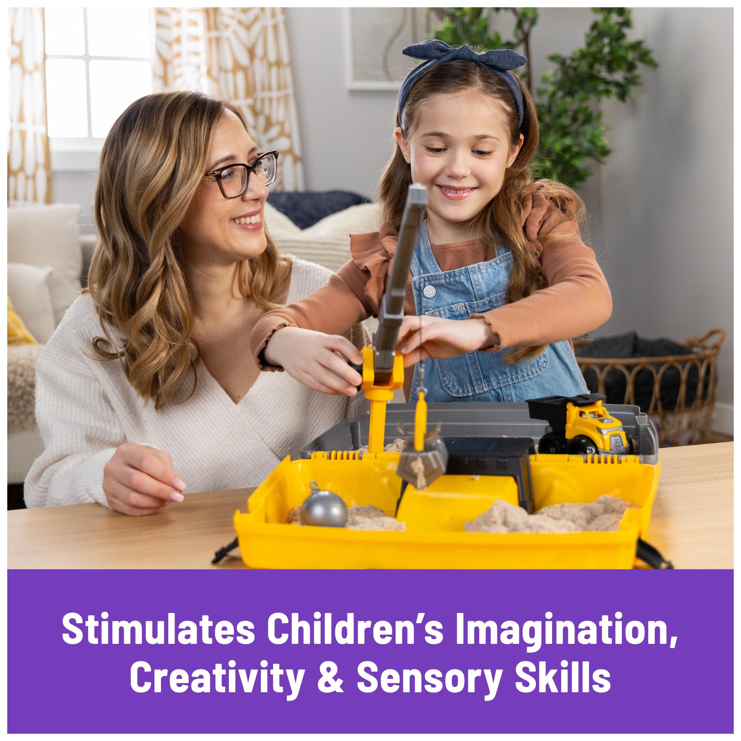 Kinetic Sand, Construction Site Folding Sandbox with 2lbs Play Sand & Toy Truck, Sensory Toys for Kids Ages 3 and up - Image 6