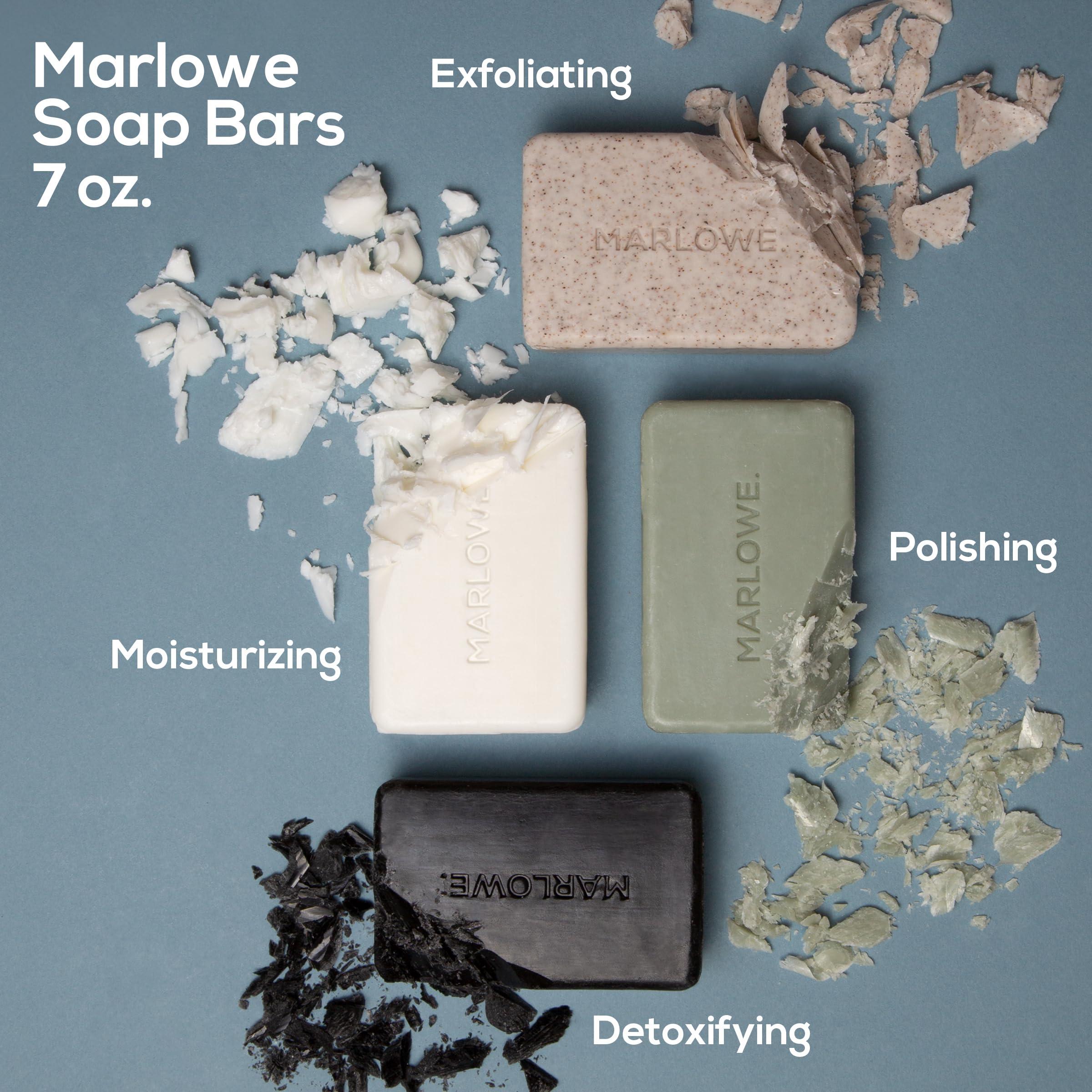 MARLOWE. No. 102 Body Scrub Soap 7 oz (3 Bars), Exfoliating Soap Bar with Shea Butter, Olive Oil & Green Tea Extracts, Cleanses, Smooths & Revitalizes Skin, Original Sage & Fir Scent - Image 6
