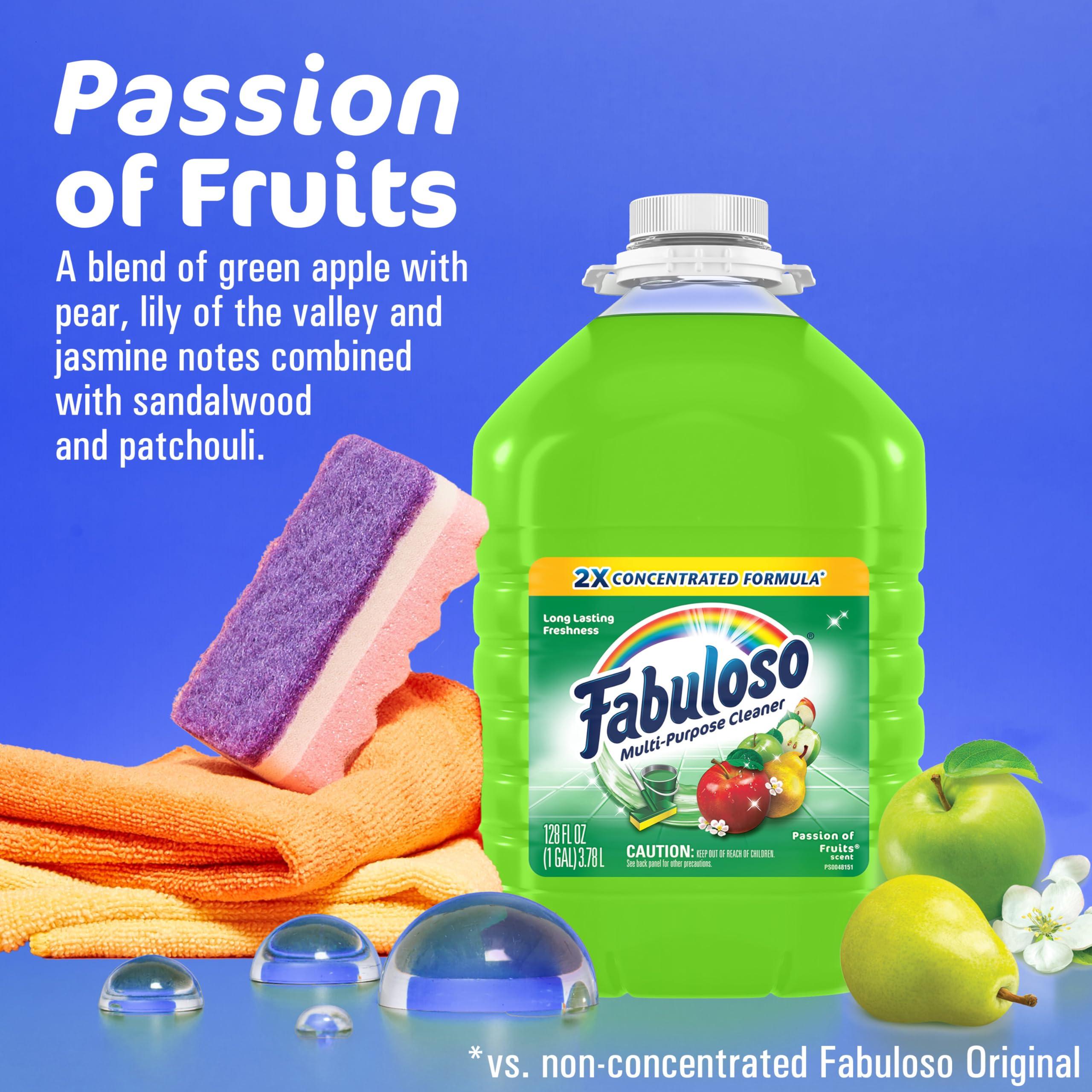 Fabuloso Multi-Purpose Cleaner, 2X Concentrated Formula, Passion of Fruits Scent, 128 oz, 4 pack - Image 4
