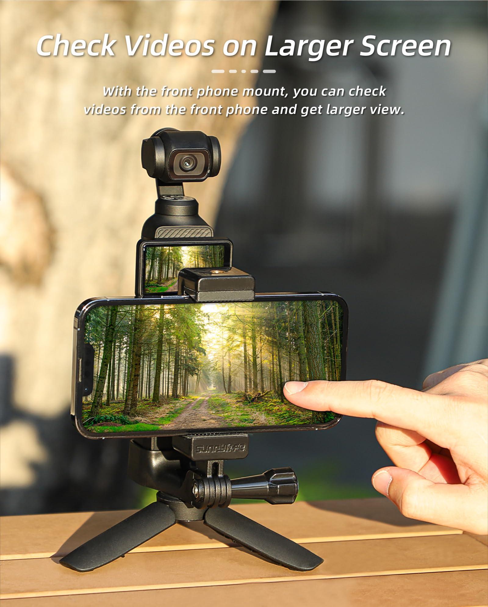 WOENJO DJI Pocket 3 Phone Holder Set Expansion Accessories with 1/4" Thread Hole Compatible with DJI Osmo Pocket 3 and Smartphone, Used with Tripod and Extension Rod - Image 2
