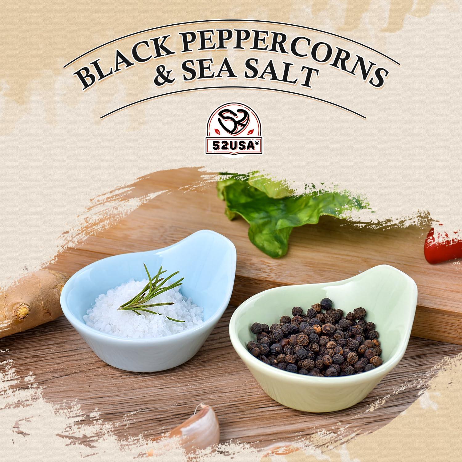 52USA Black Peppercorns 12 oz and Coarse Sea Salt 2 lbs, Salt and Pepper for Grinder Refill, Whole Peppercorns - Image 3
