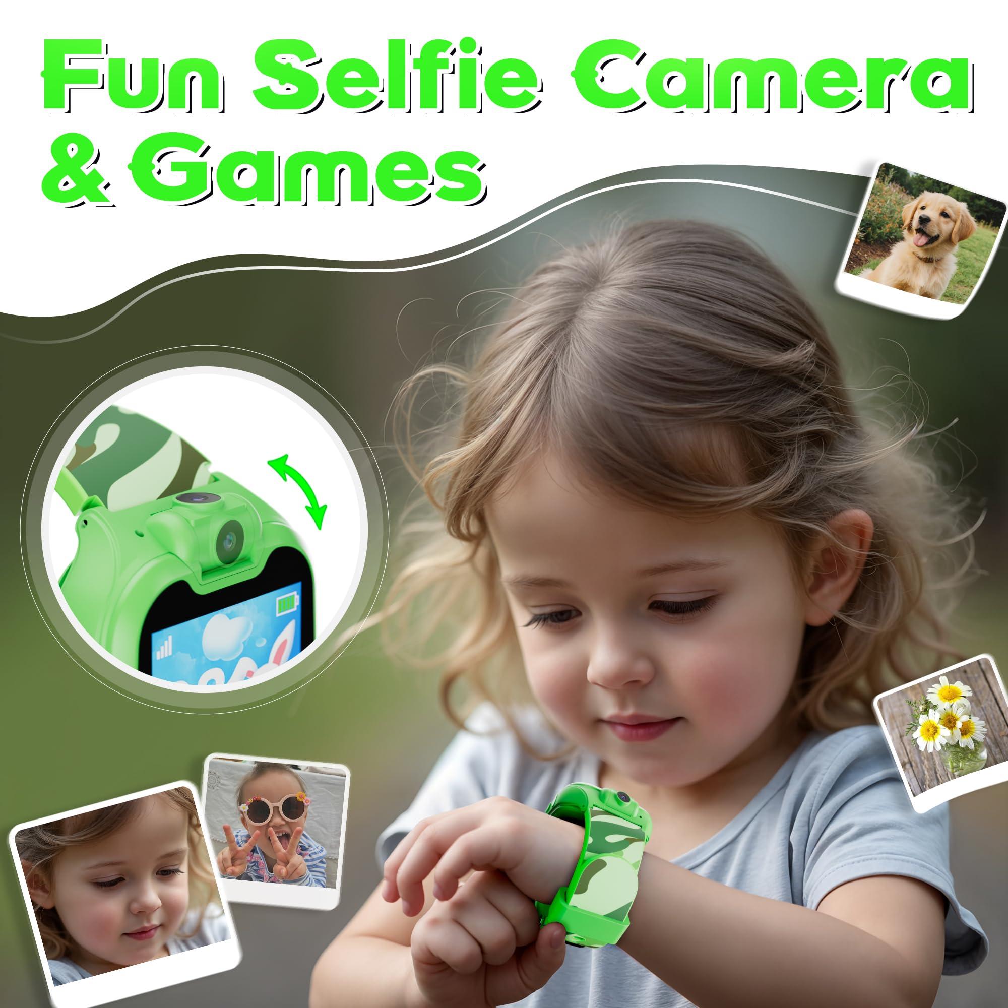 Contixo Kids Smart Watch-HD Touch Screen Educational Smartwatch with Camera, Video & Audio Recording, MP3 Music Player for Kids 3-12 Year Old Boys and Girls Children-Green - Image 4