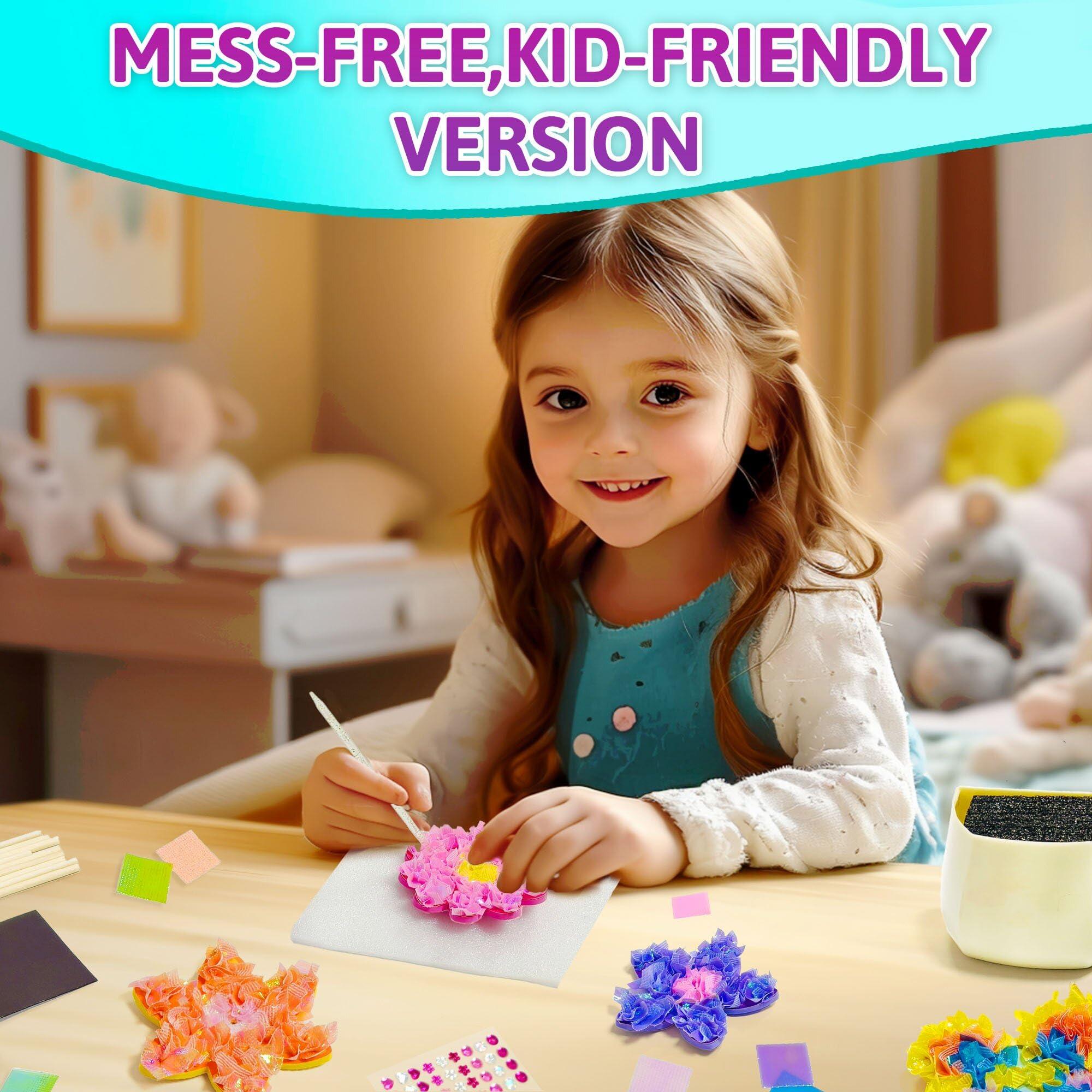 AGENTLAN Art & Craft Activity, Poke Fun Flower Bouquet Craft Kit, Fun & Easy Art Kits for Kids, DIY Garden Kids Activities, Gifts for Girls and Boys 3 4 5 6 7 8 9 - Image 4