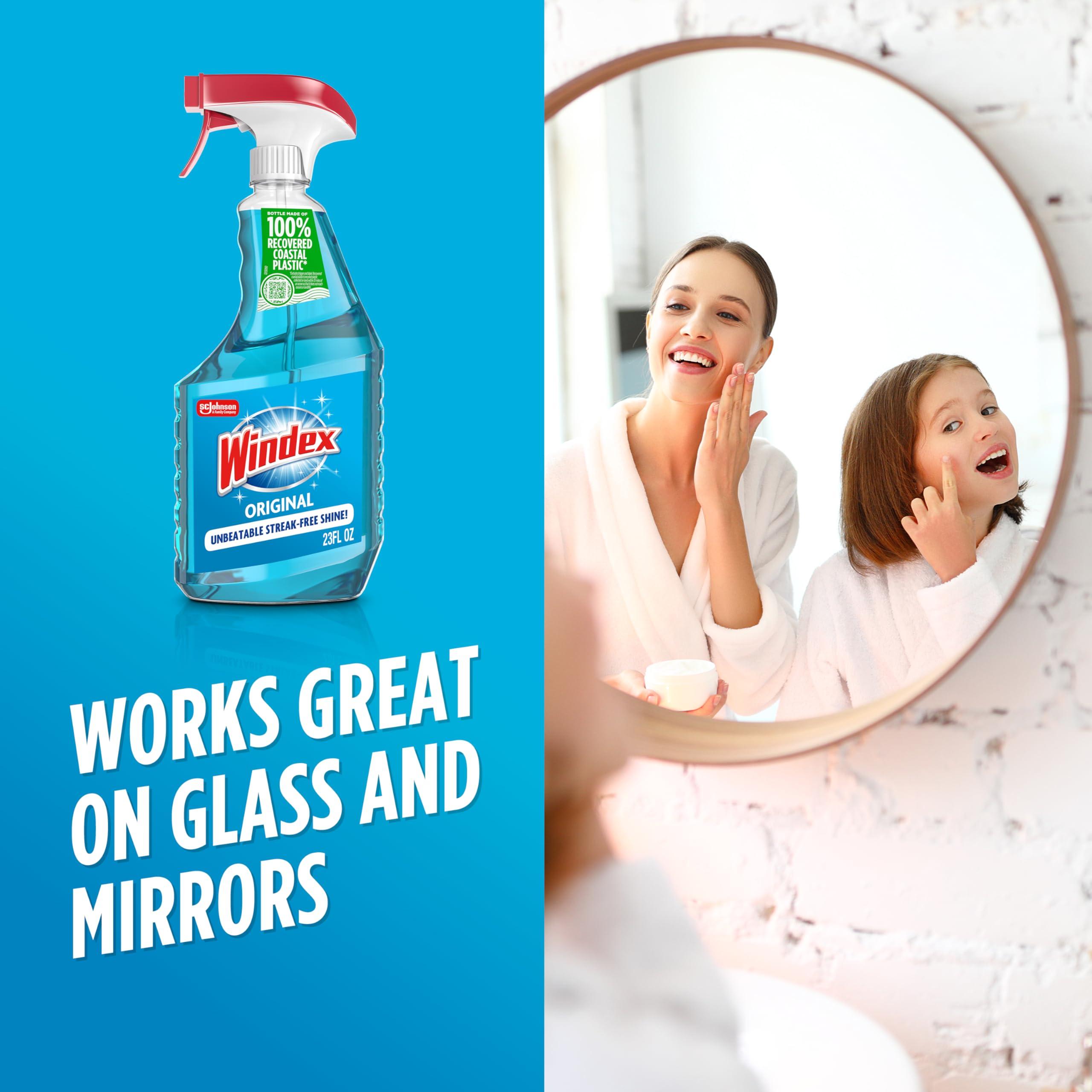 Windex Glass and Window Cleaner Spray Bottle, Packaging Designed to Prevent Leakage and Breaking, Surface Cleaning Spray, Original Blue Scent, 23 Fl Oz - Image 6