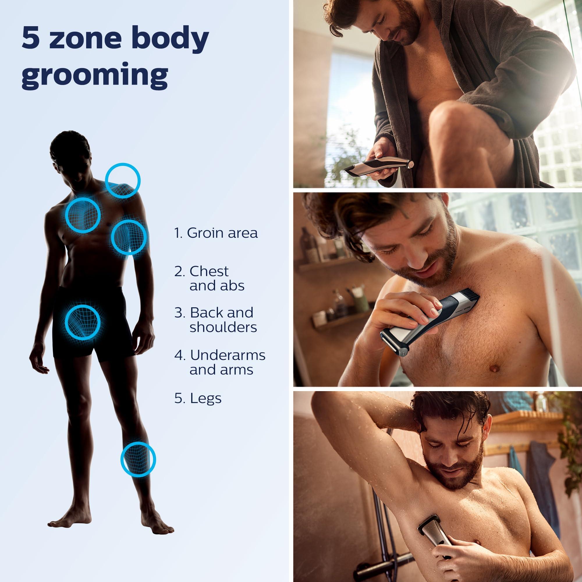 Philips Norelco Bodygroom 7000 Series, Showerproof Groin and Body Trimmer for Men, Precise Body Grooming, Adjustable Comb, Safe Even Below The Belt, 80 Min. Runtime, Model BG7030/49 - Image 2