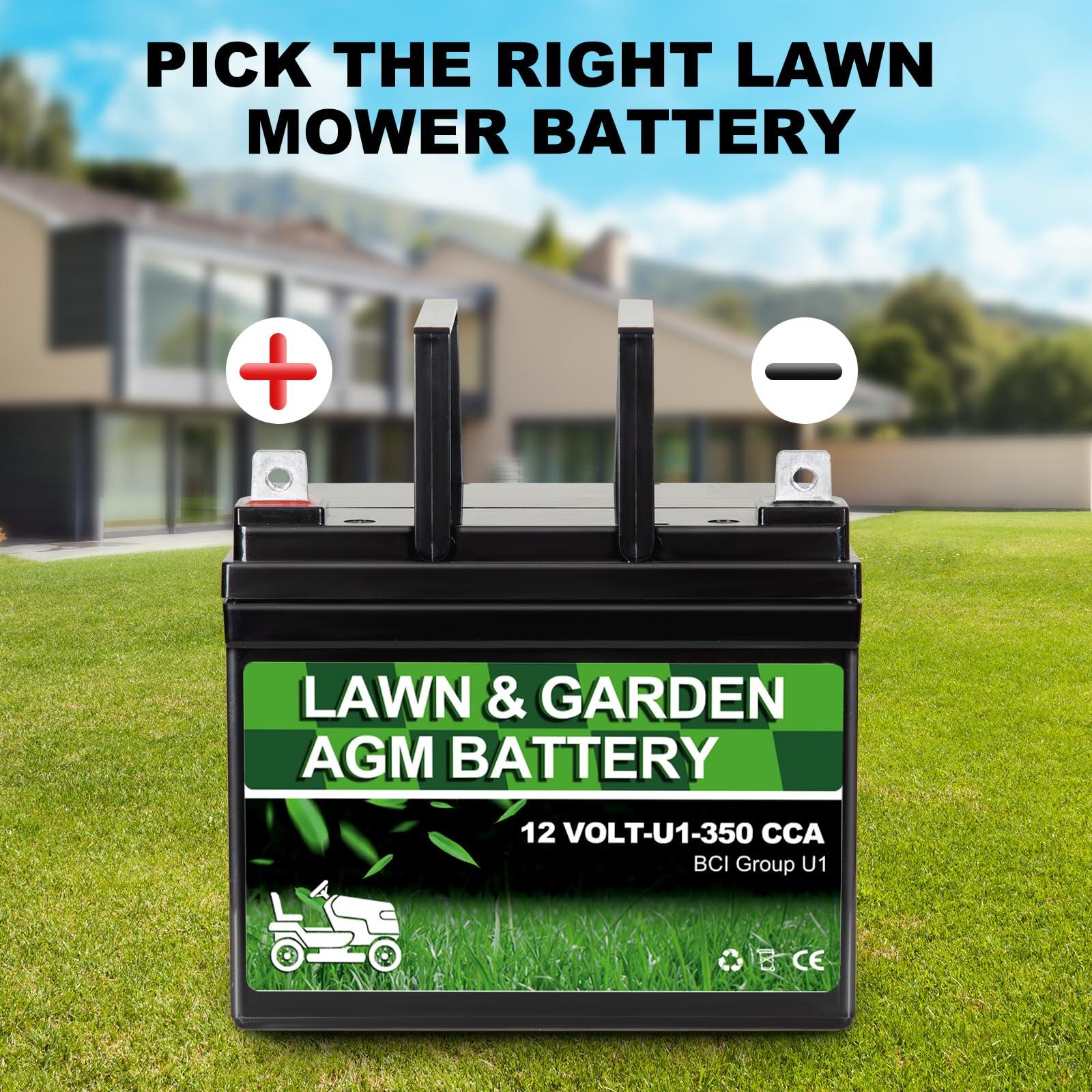 Autocessking Lawn Garden AGM Battery Group U1, 12 Volt 350CCA,Rechargeable SLA Starting Battery for Lawn, Tractors and Mowers, Compatible with John Deere, Toro, Cub Cadet, and Craftsman Mower - Image 3