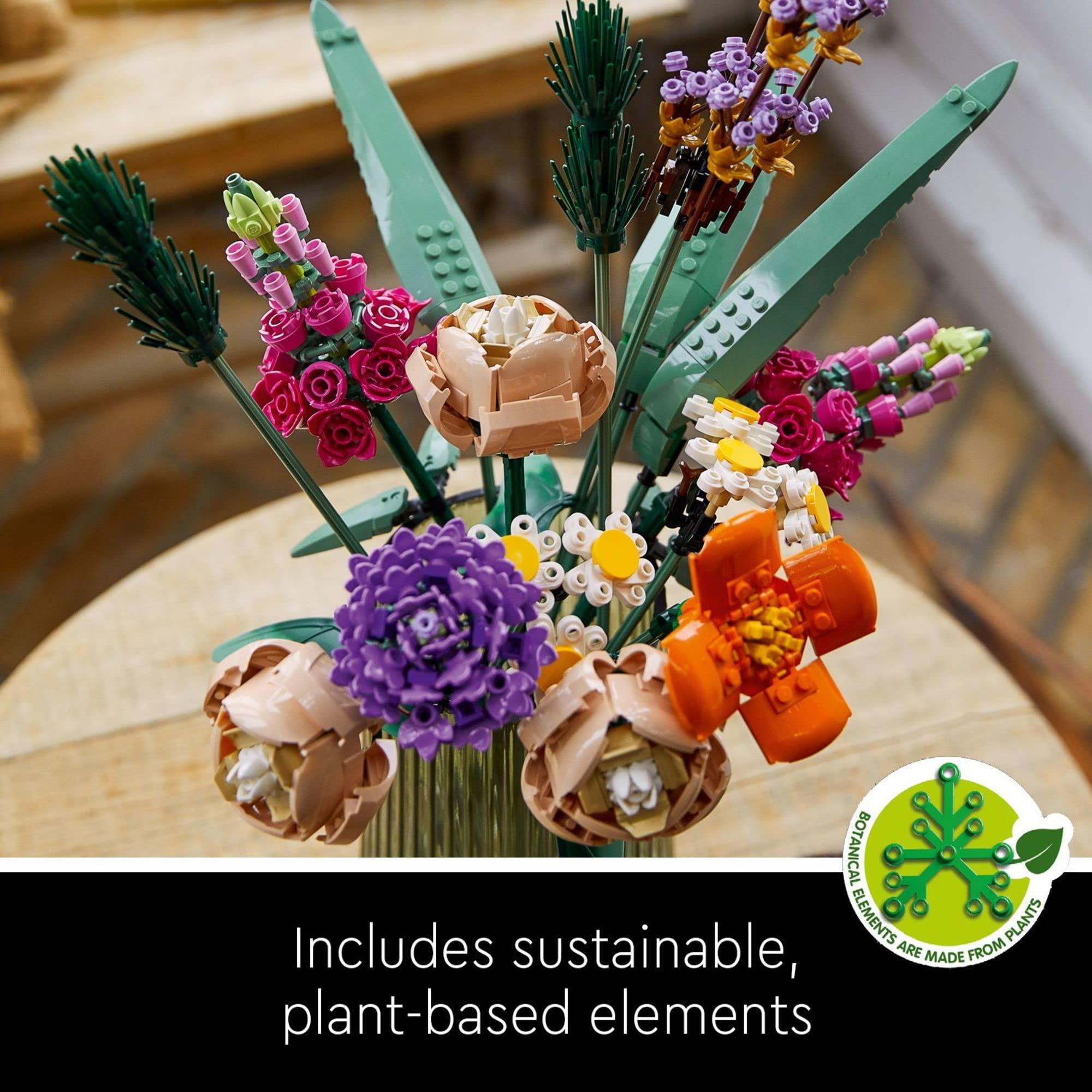 LEGO Icons Flower Bouquet Building Set - Artificial Flowers for Decoration for Home and Display, Ages 18+ - Small Fake Flowers for Table, Desk, Office - Gift for Graduation - 10280 - Image 8