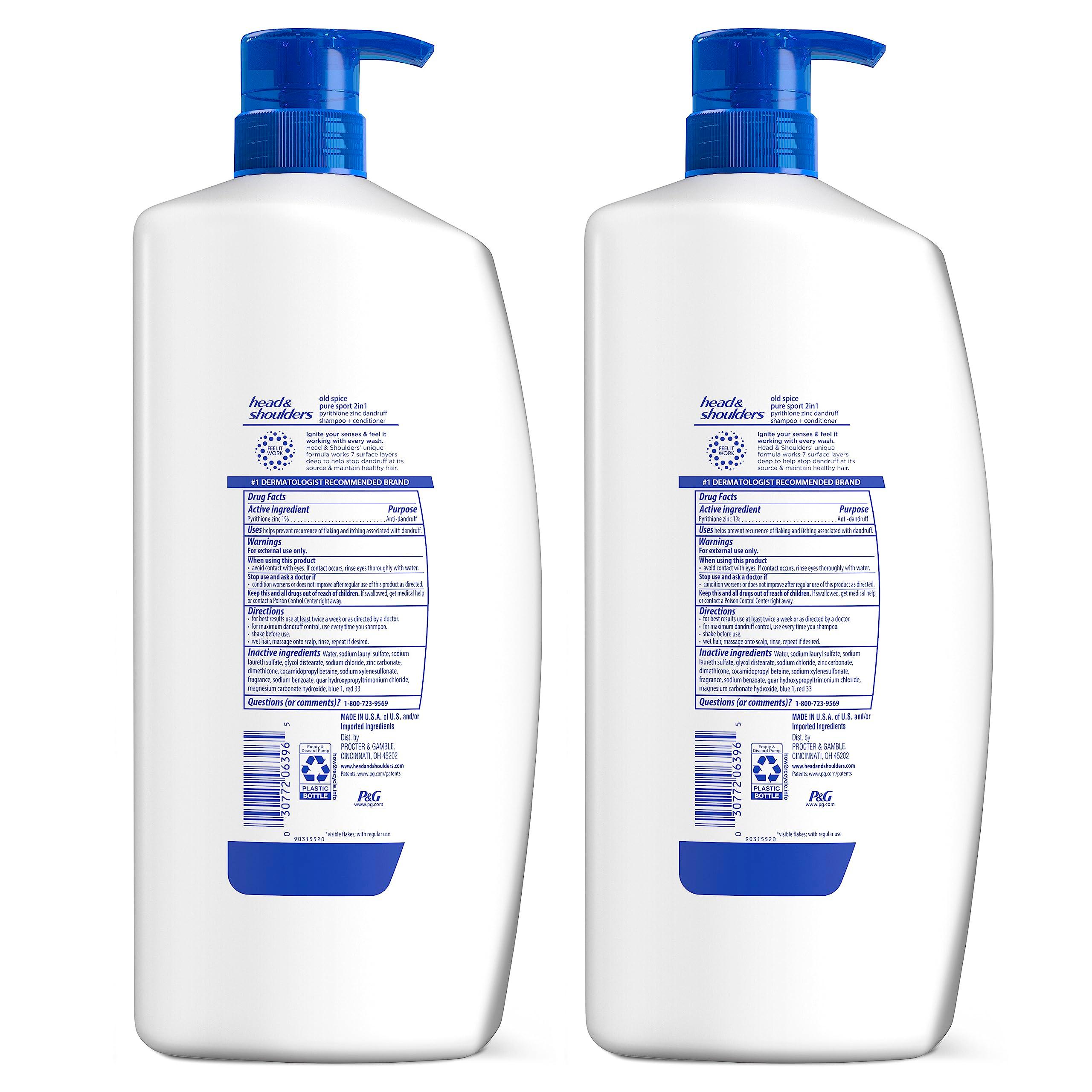 Head & Shoulders 2-in-1 Dandruff Shampoo and Conditioner Set, Clinically Proven Dandruff & Itch Relief, Lemon-Lime Scent of Old Spice Pure Sport, Nourish Scalp & Hair, 31.4 Fl Oz Each, 2 Pack - Image 9