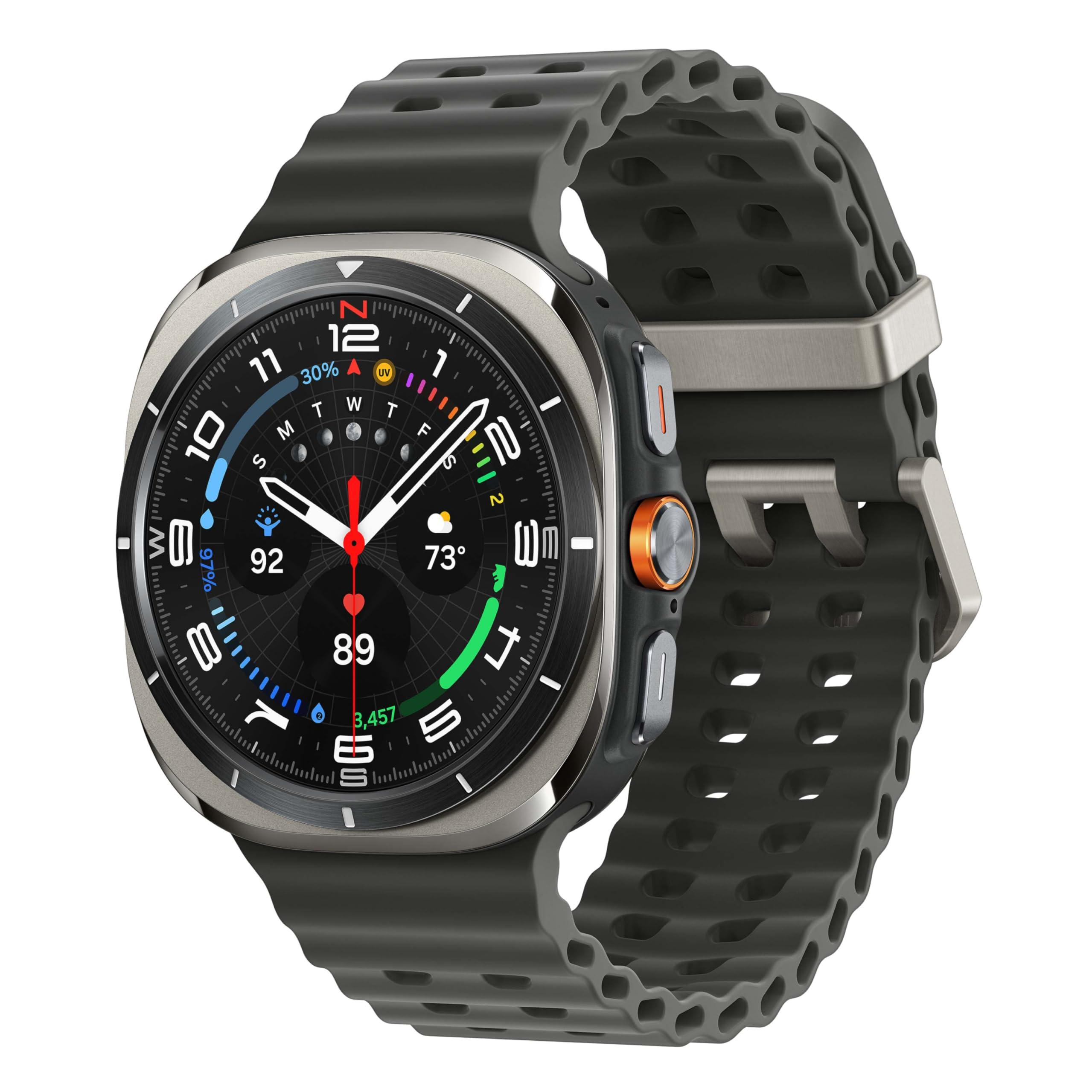 Samsung Galaxy Watch Ultra 47mm LTE AI Smartwatch w/Energy Score, Wellness Tips, Heart Rate Tracking, Sleep Monitor, Fitness Tracker, GPS, 2024,Titanium Silver [US Version, 1Yr Manufacturer Warranty]