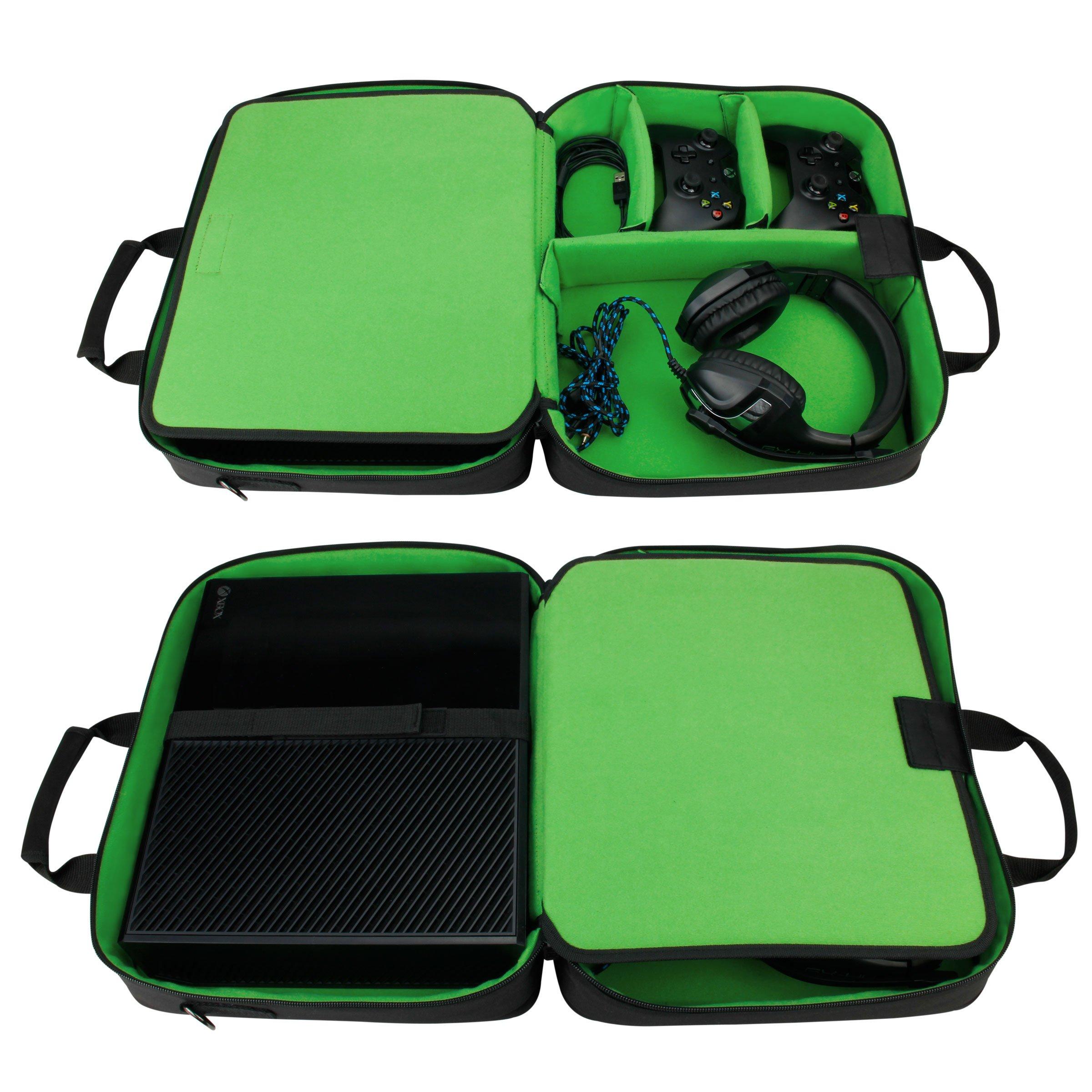 USA Gear Console Carrying Case - Xbox Travel Bag Compatible with Xbox One and Series S with Water Resistant Exterior and Accessory Storage for Controllers, Cables, Gaming Headsets and More - Image 3