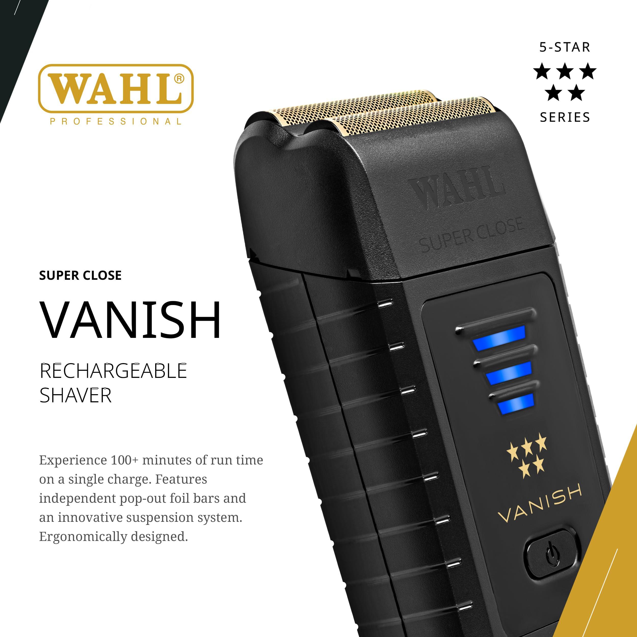 Wahl Professional 5 Star Vanish Shaver Cordless With Pop Foil Bars Ergonomic Design 100 Min Runtime Lithium Ion Battery - Image 2