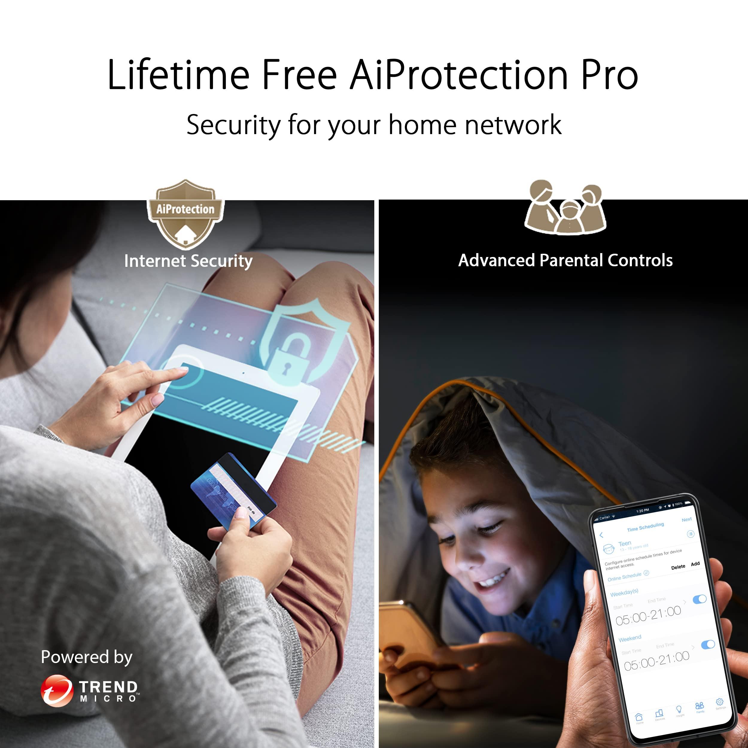ASUS ZenWiFi XT9 AX7800 Tri-Band WiFi6 Mesh WiFiSystem (2Pack), 802.11ax, up to 5700 sq ft & 6+ Rooms, AiMesh, Lifetime Free Internet Security, Parental Controls, 2.5G WAN Port, UNII 4, Charcoal - Image 7