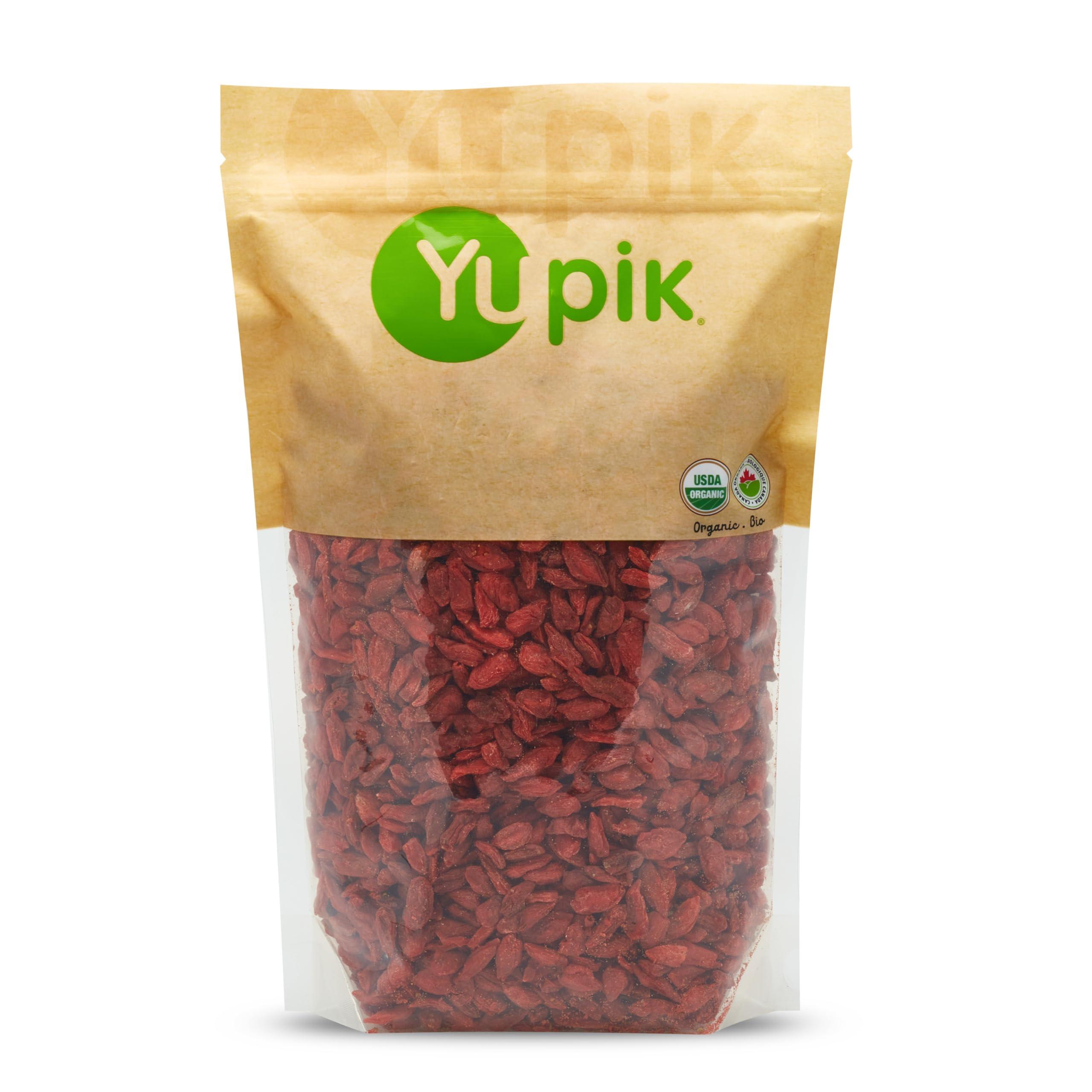 Yupik Organic Dried Goji Berries, 2.2 lb, Gluten-Free, Non-GMO, Vegan, Dried Fruits, Wolfberries, Sulphite-Free, Superfood, High in Vitamin A and C, Source of Fiber, Healthy Snacks, Ideal for Baking