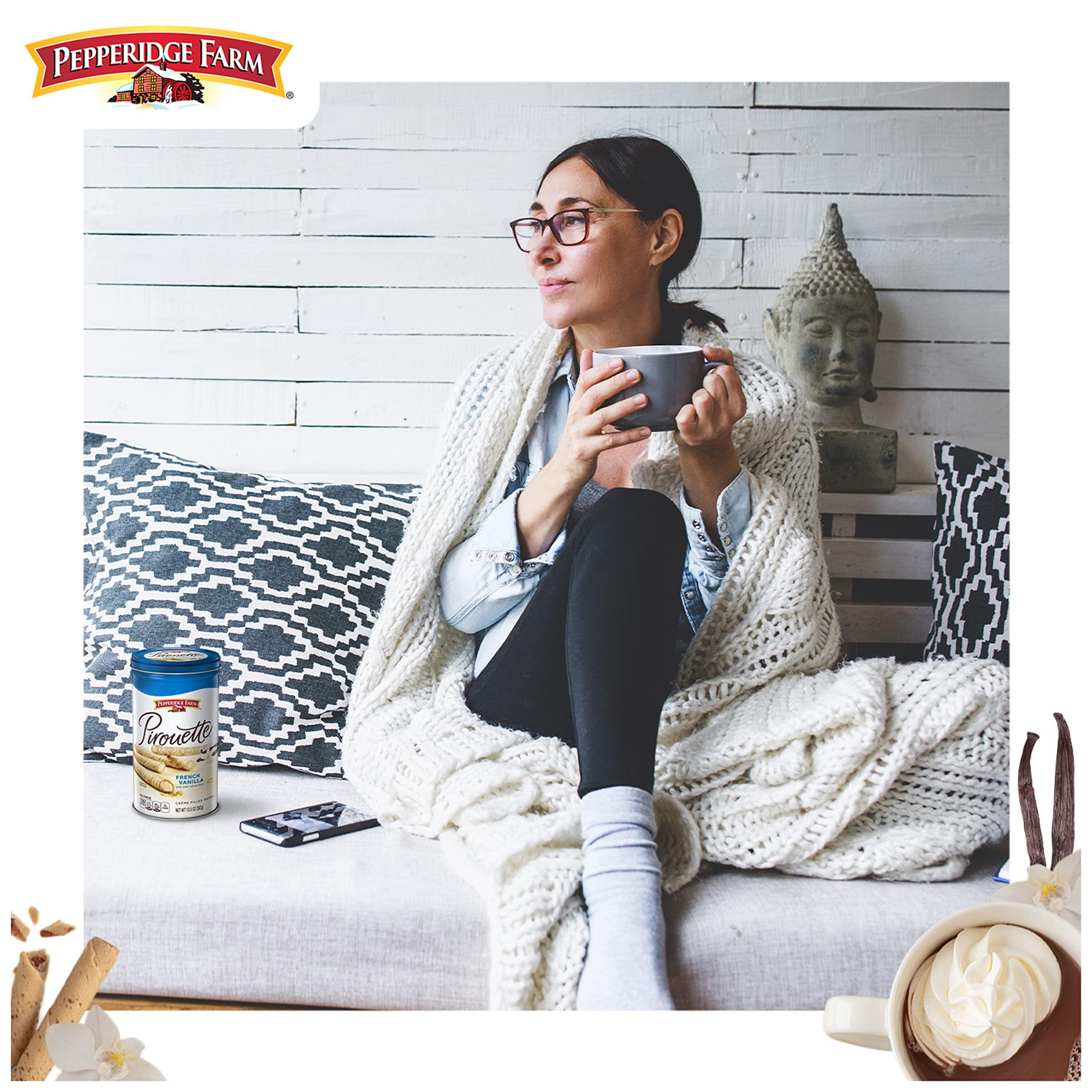 Pepperidge Farm Pirouette Cookies, French Vanilla Flavored Crème Filled Wafers, 13.5 Oz Tin - Image 6
