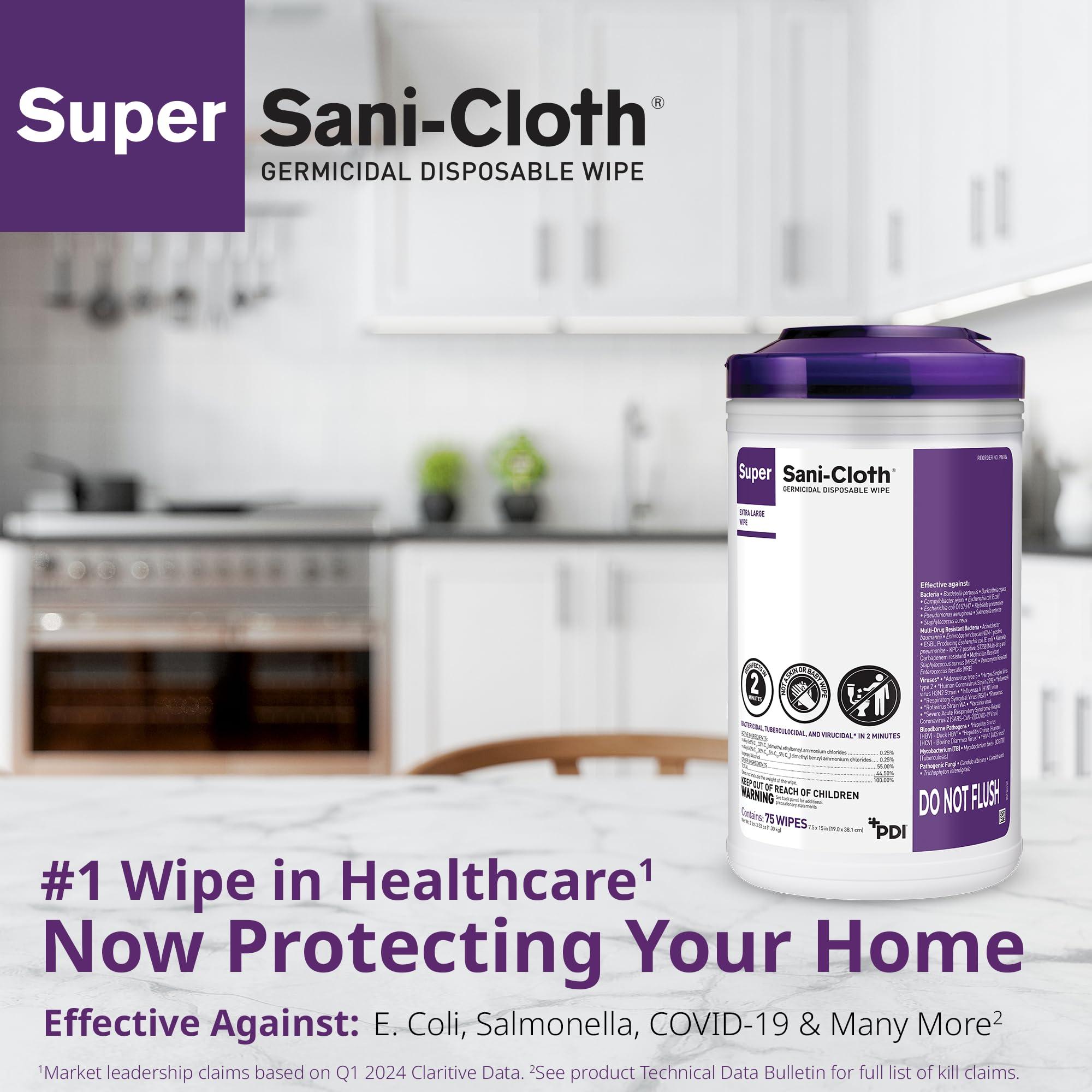 Professional Disposables Surface Disinfectant Super Sani-Cloth Wipes, 160Count - Image 4