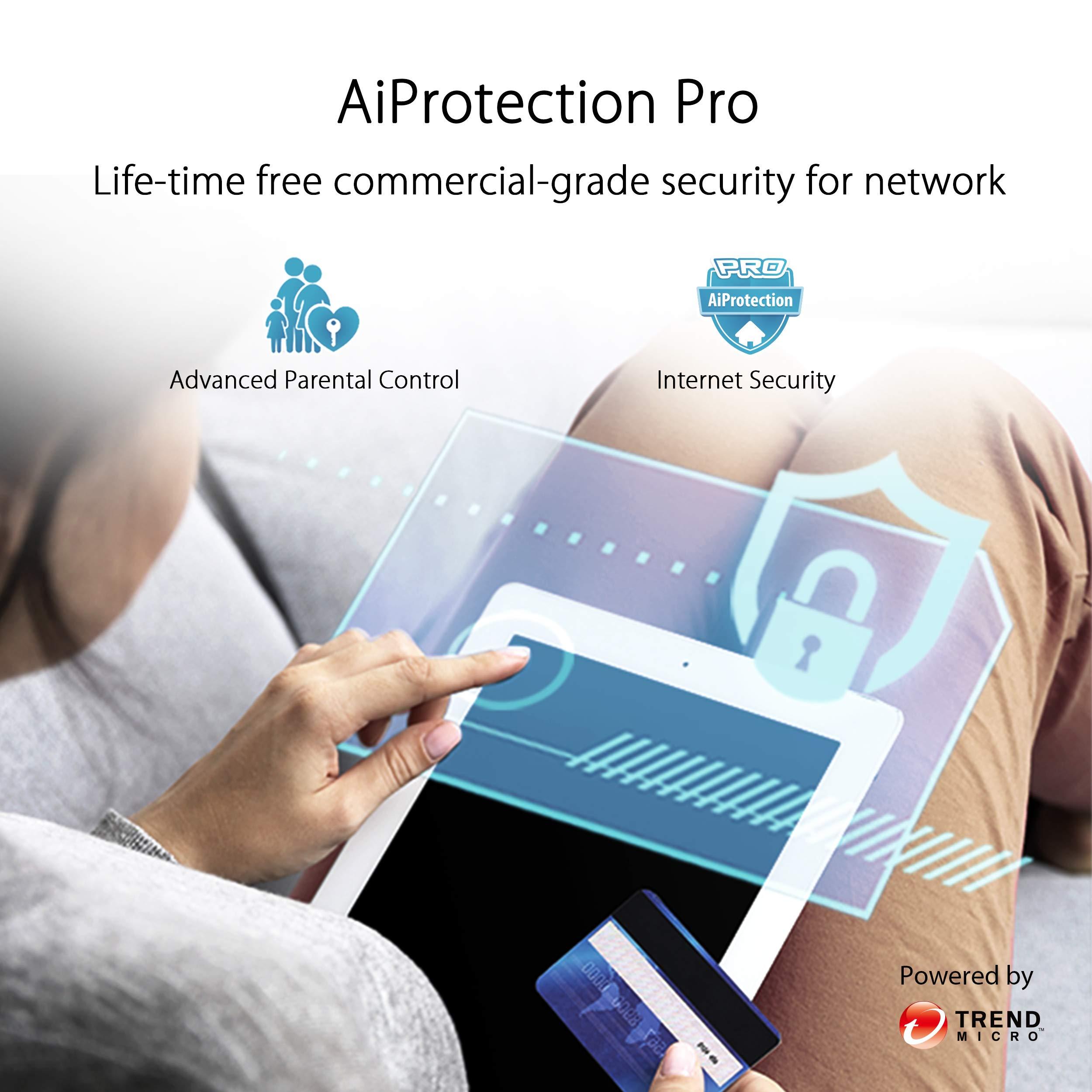 ASUS ZenWiFi AX6600 Tri-Band Mesh WiFi 6 System (XT8 2PK) - Whole Home Coverage up to 5500 sq.ft & 6+ rooms, AiMesh, Included Lifetime Internet Security, Easy Setup, 3 SSID, Parental Control, White - Image 4