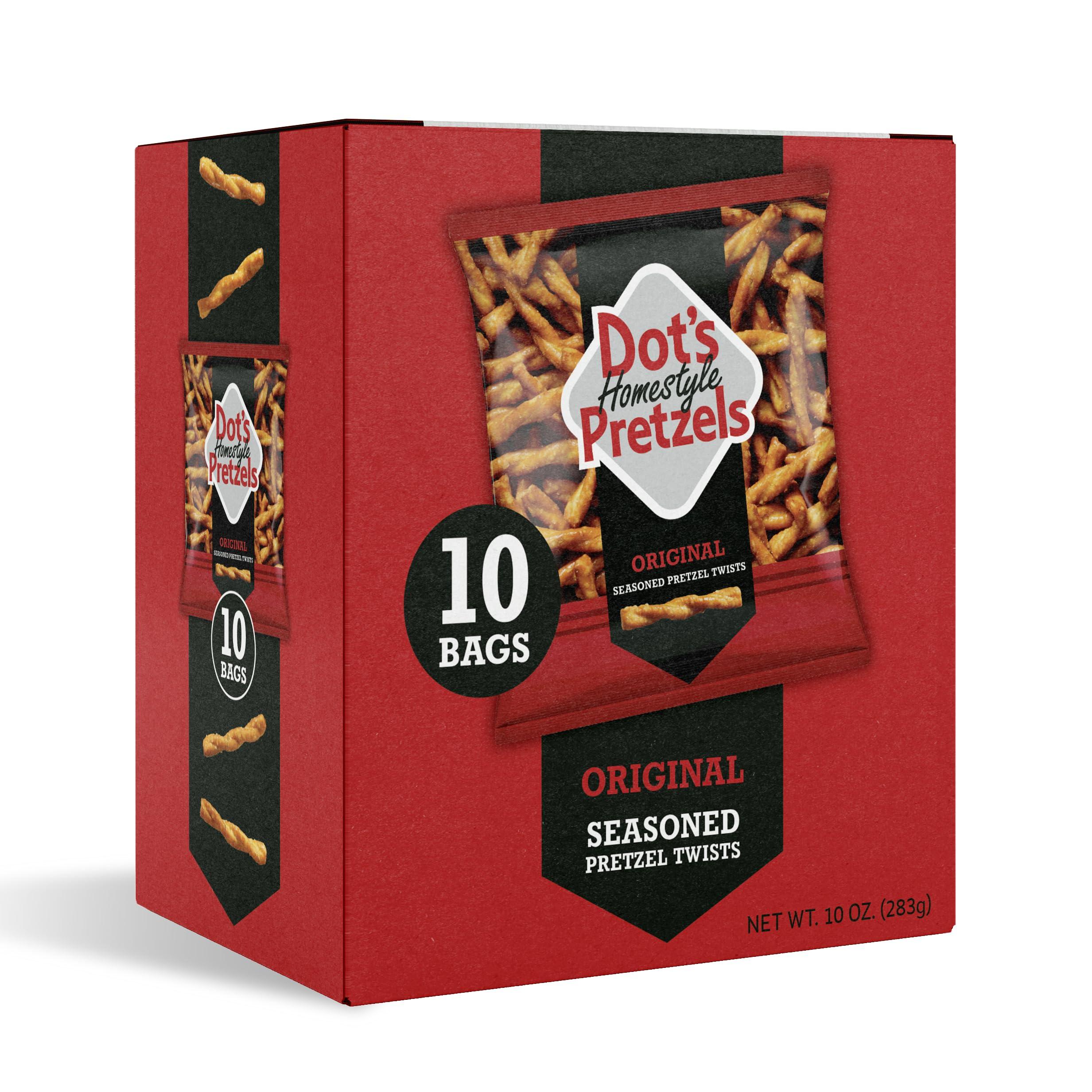 Dot's Pretzels Original Seasoned Pretzel Twist Snack, 1oz Individually Sized Bag (10 Count)