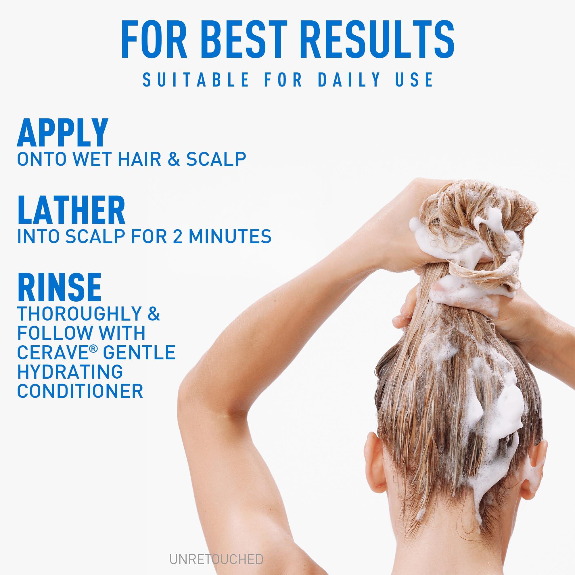 CeraVe Gentle Hydrating Shampoo, With Ceramides, Niacinamide & Hyaluronic Acid For Soft, Healthy Looking Hair & Scalp, Sulfate Free & Color Safe Shampoo, For All Hair Types, 12 Oz - Image 9