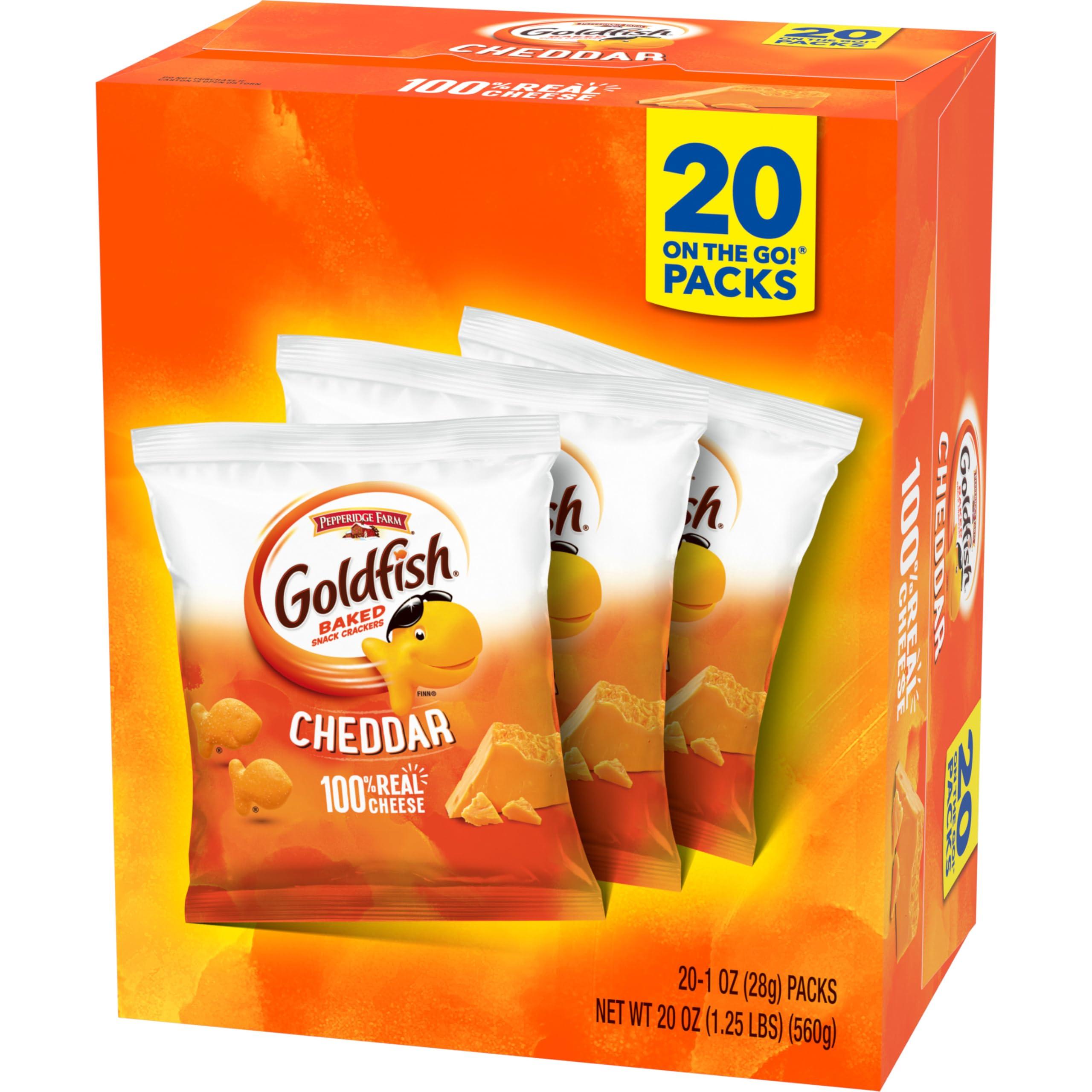 Goldfish Cheddar Cheese Crackers, Baked Snack Crackers, 1 oz On-the-Go Snack Packs, 20 Count Box - Image 10