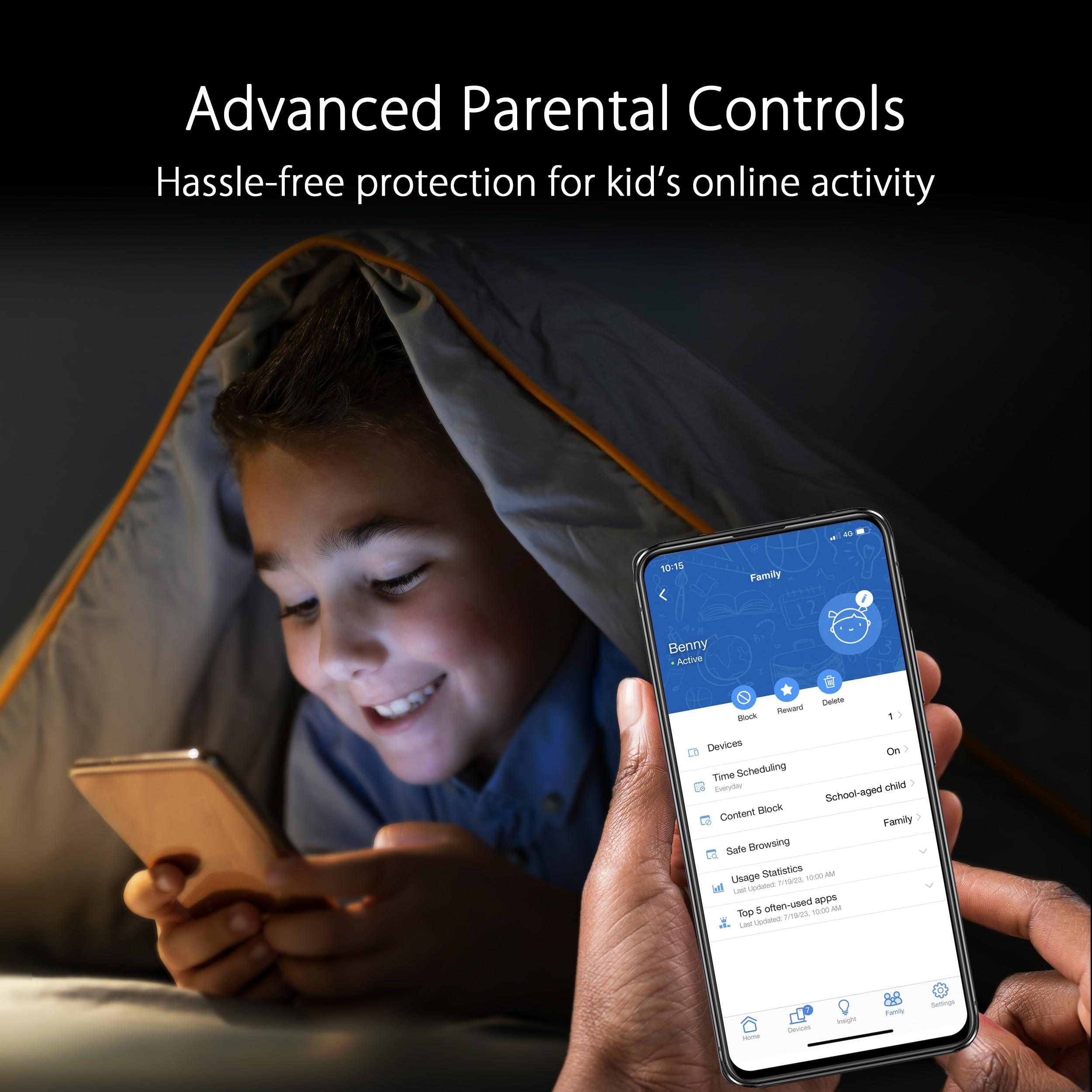 ASUS ZenWiFi Whole-Home Tri-band Mesh WiFi 6E System (ET9 2PK), Coverage up to 5,500 sq.ft, 7800Mbps, new 6GHz band, AiMesh, Lifetime Free Internet Security, Parental Control, EasySetup, Instant Guard - Image 6