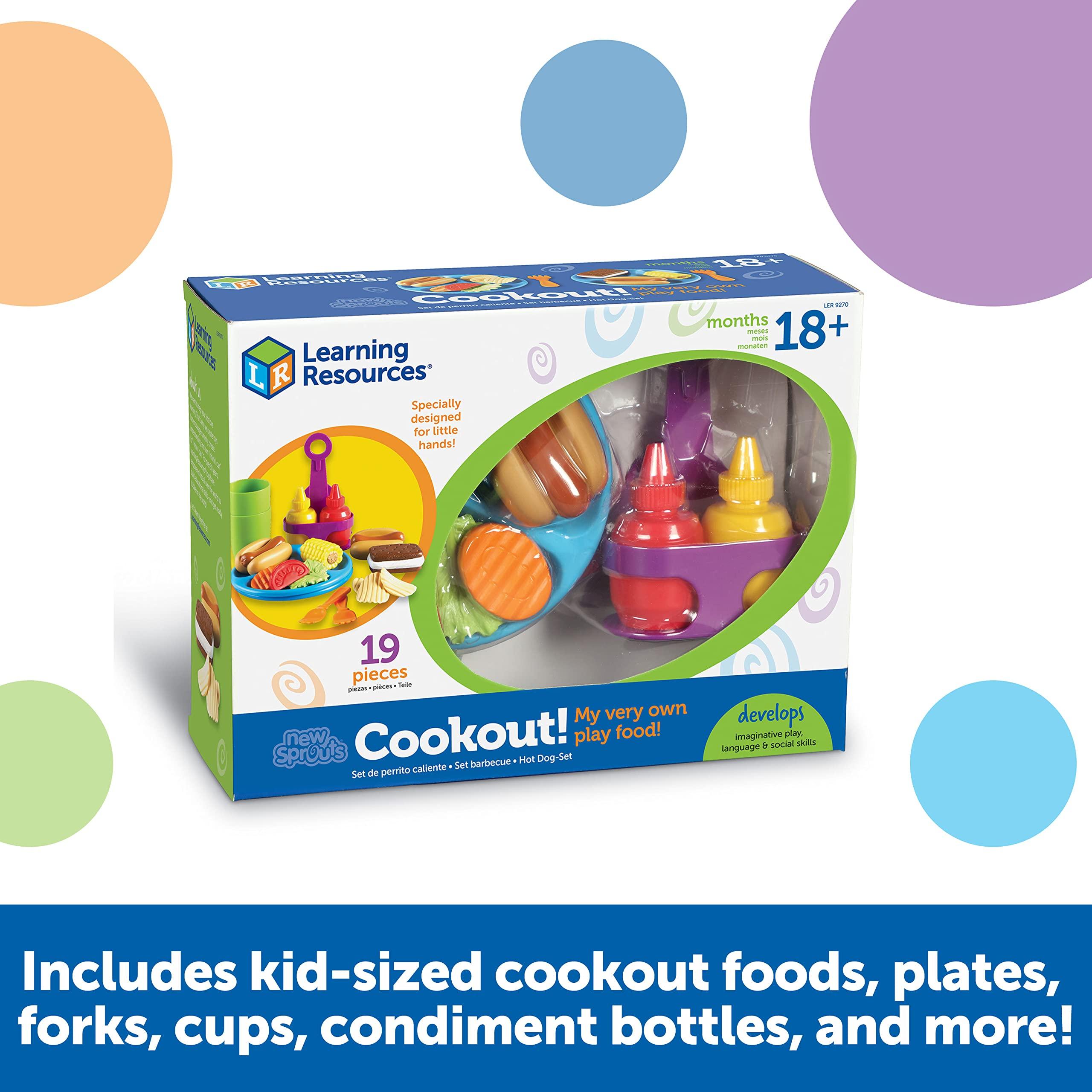 Learning Resources New Sprouts Cookout! ,19 Pieces, Ages 18+ Months, Barbecue Set, Pretend Play Food for Toddlers - Image 3