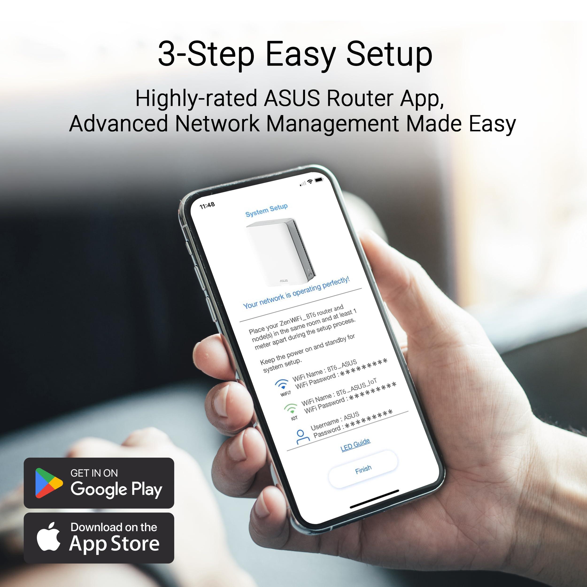 ASUS ZenWiFi BT6 Tri-Band WiFi 7 Mesh, 9.4 Gbps, 5800 sq.ft. (2pk), 2.5G WAN Port, Security and Parental Controls Included, Smart Home Master SSIDs, 4G & 5G Mobile Tethering- BT6 (W-2-PK) - Image 10