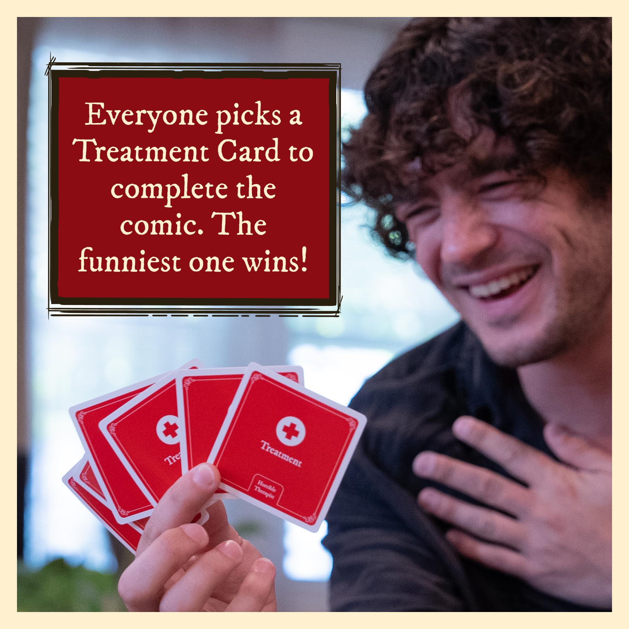 Exploding Kittens Horrible Therapist: Extra Horrible Edition 3-8 Players - Ages 17+ - 15 Minutes to Play - Comic Building Card Game - Ideal for Party, Family Game Night - White - Image 2