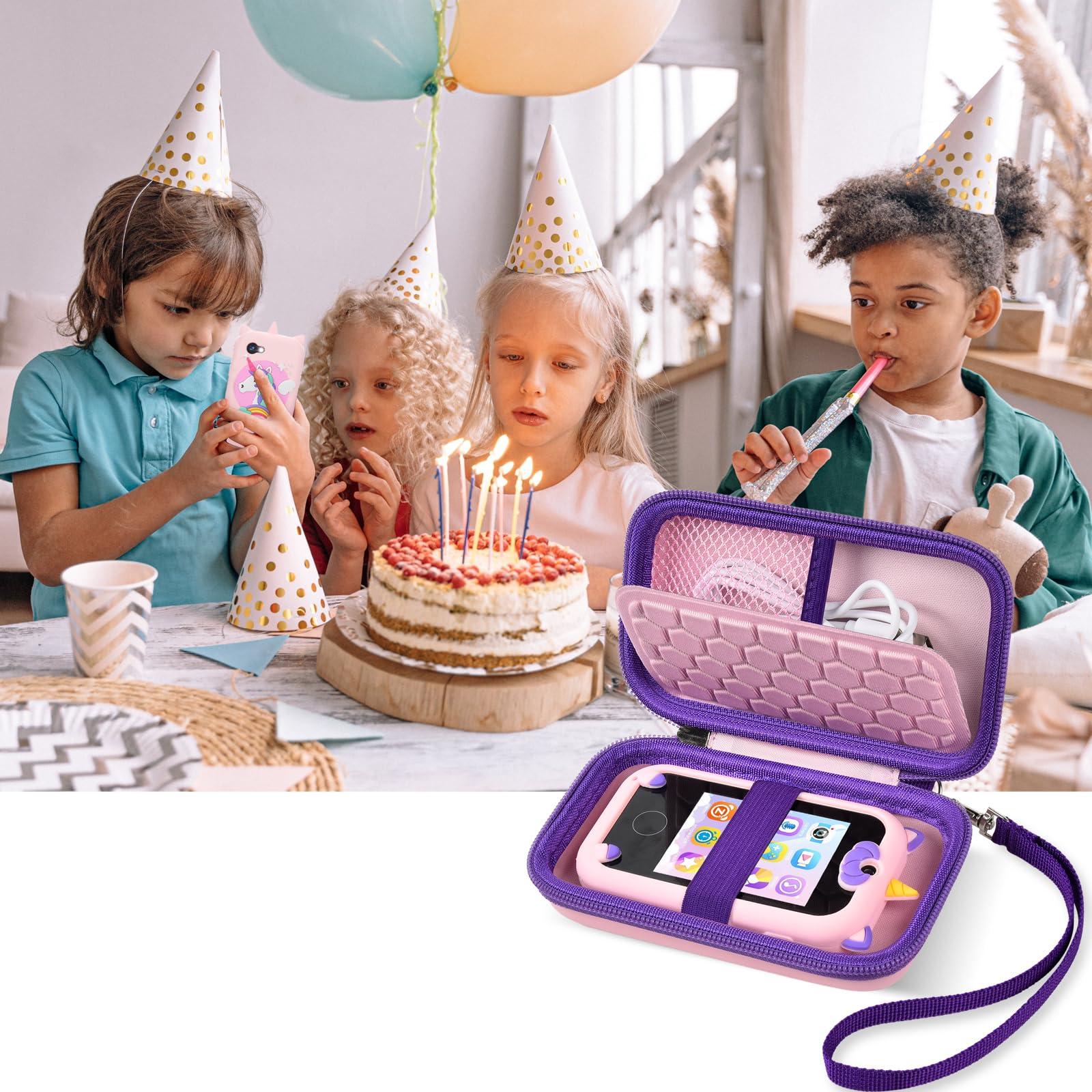 ALKOO Kids Toy Smartphone Case Compatible with Kikapabi/for Joozfee/for dancingcow/for Prysyedawn, Learning Toys Holder for Toddler Play Cell Phone, SD Card, Lanyard and Cable Accessories- Pink - Image 2