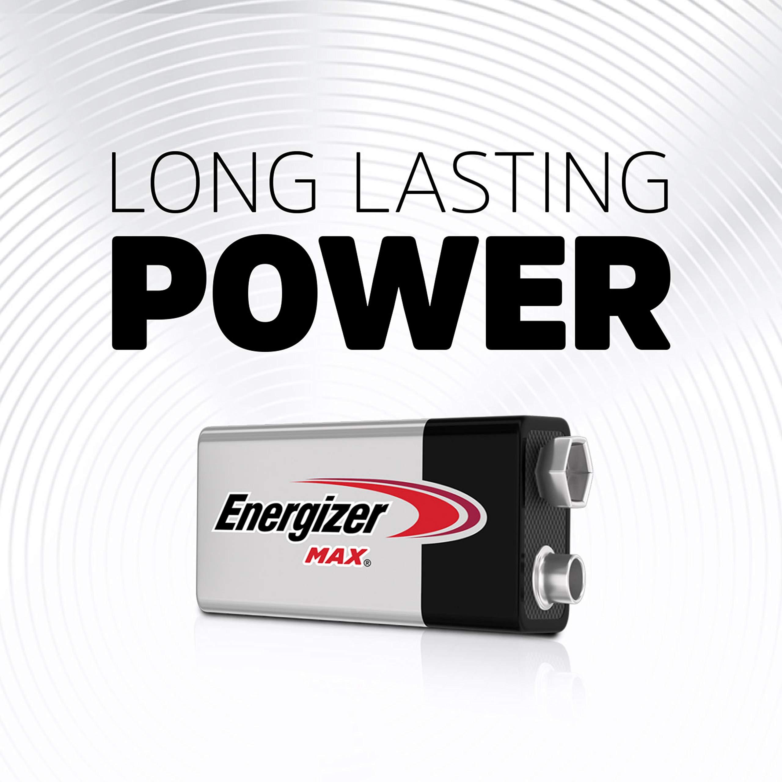 Energizer MAX 9V Batteries (4 Pack), 9 Volt Alkaline Batteries - Packaging May Vary - Image 2