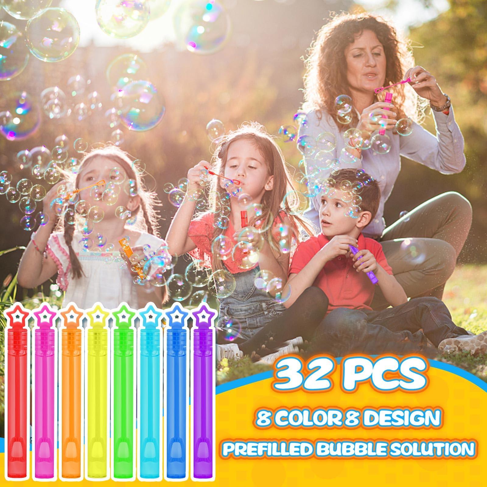 32 Pcs 8 Colors Neon Bubbles Party Favors For Kids, Mini Star Bubble Wand Bulk In Gift Box as Goody Bags Stuffer, Classroom Giveaways, Carnival Prizes Toy, Birthday Treats, Party Supplies For Toddlers - Image 4