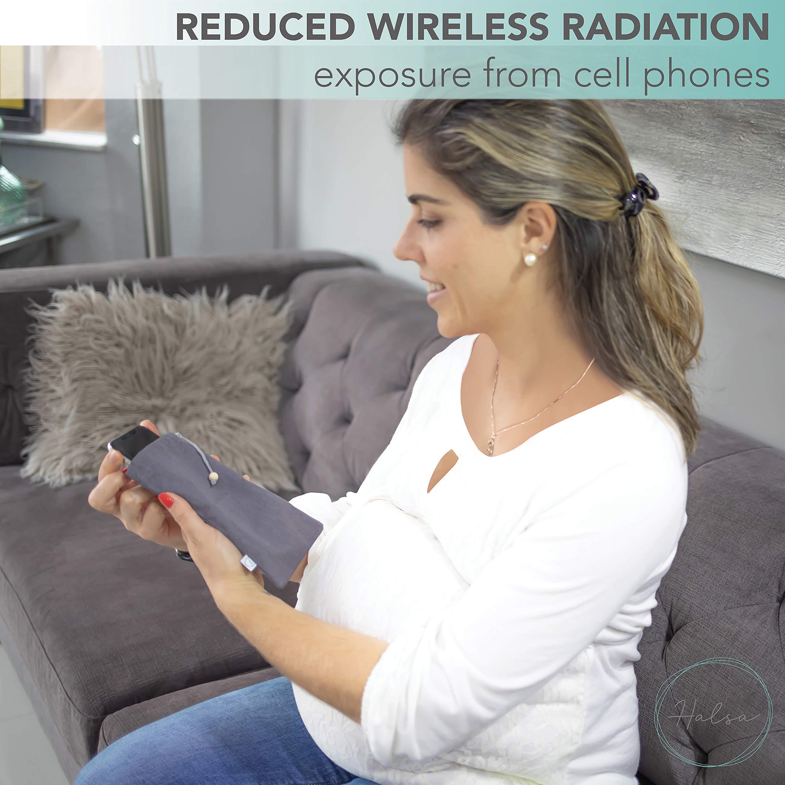 Halsa EMF Shield Sleeve for Cell Phone - Signal Blocking Anti-EMP Pouch - Smartphone Protection Case Against Radiation, EMF, 5G, RFID - Grey - 4x8 Inch Fits Most Phones - Image 7