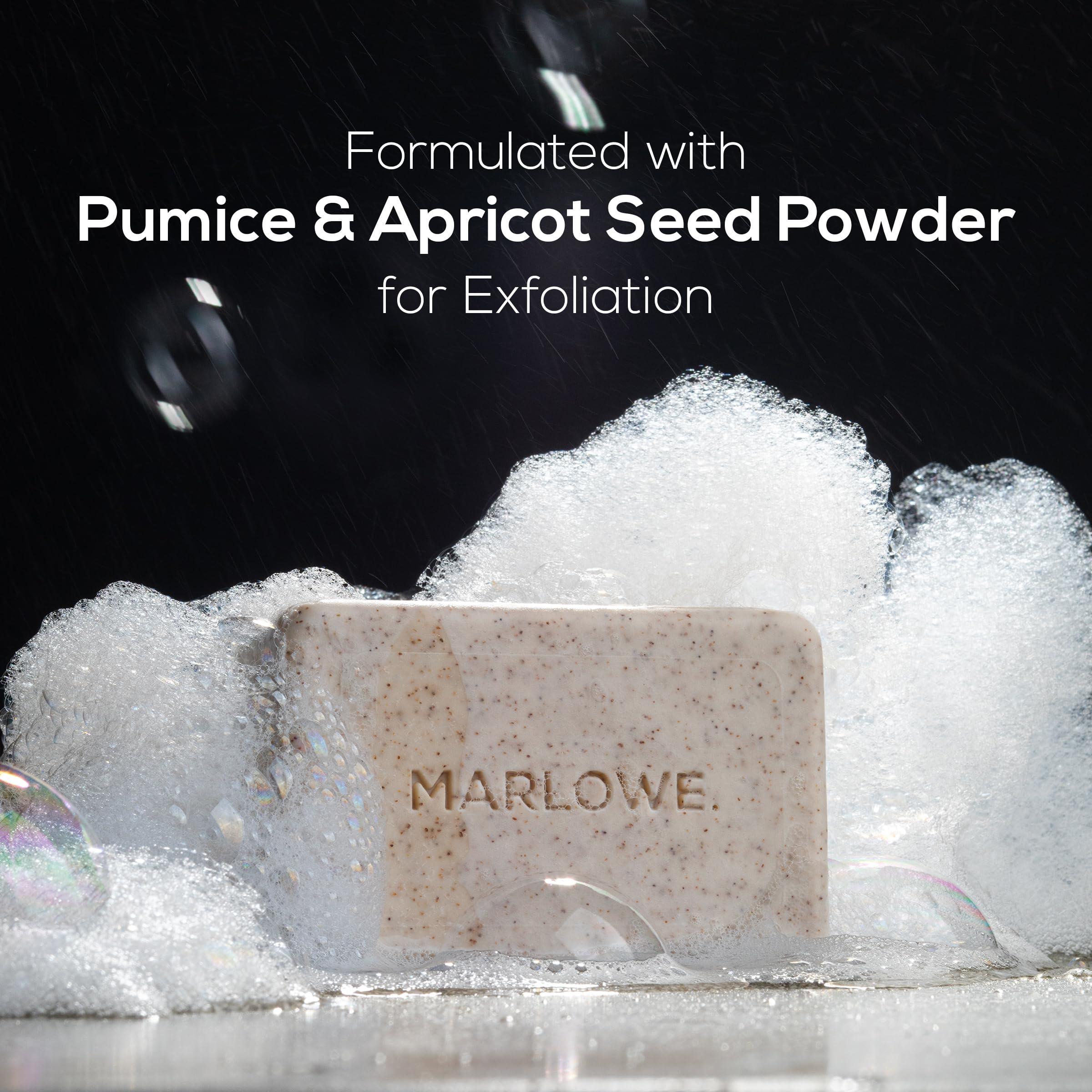 MARLOWE. No. 102 Body Scrub Soap 7 oz (3 Bars), Exfoliating Soap Bar with Shea Butter, Olive Oil & Green Tea Extracts, Cleanses, Smooths & Revitalizes Skin, Original Sage & Fir Scent - Image 3
