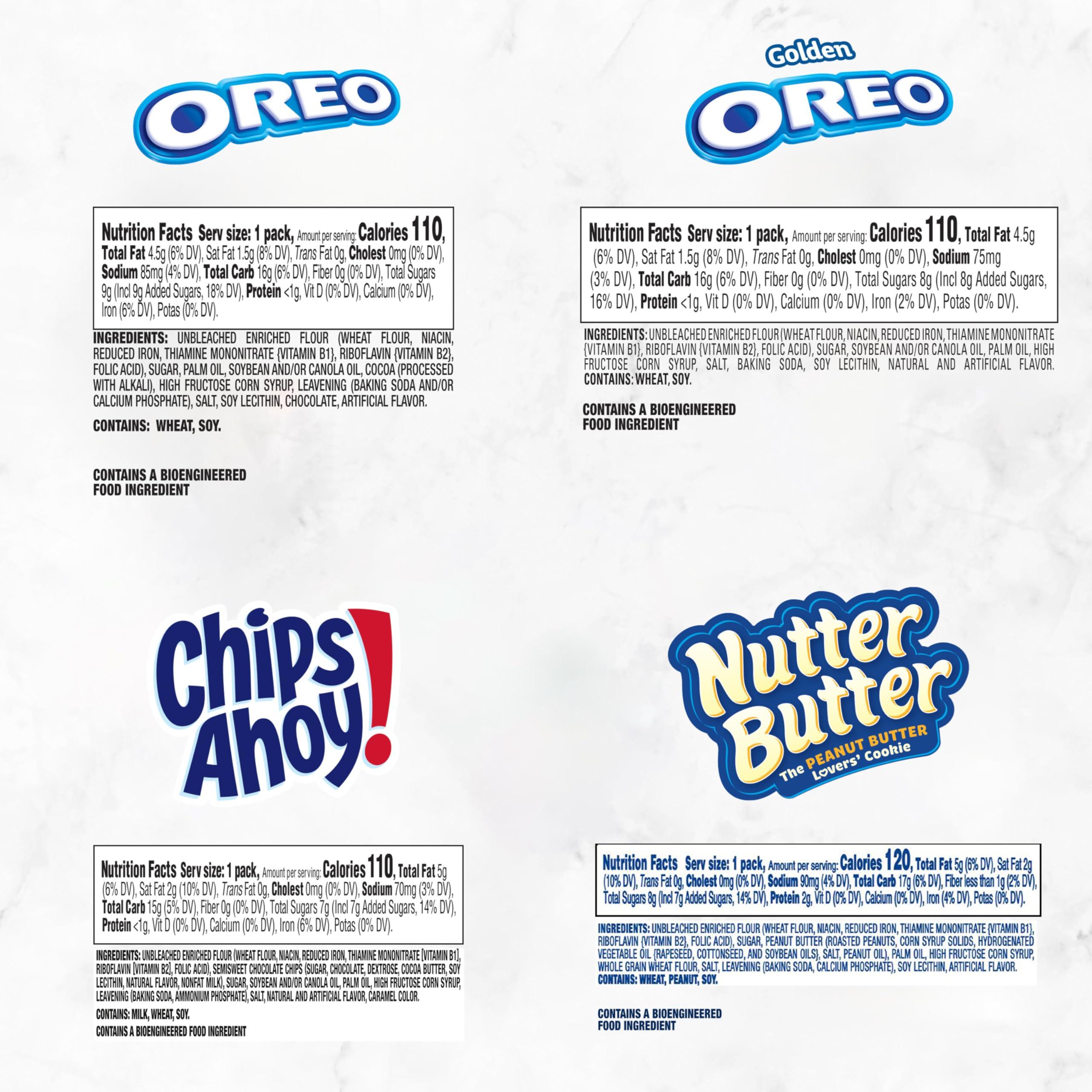 OREO Original, OREO Golden, CHIPS AHOY! & Nutter Butter Cookie Snacks Variety Pack, 56 Snack Packs (2 Cookies Per Pack) - Image 2