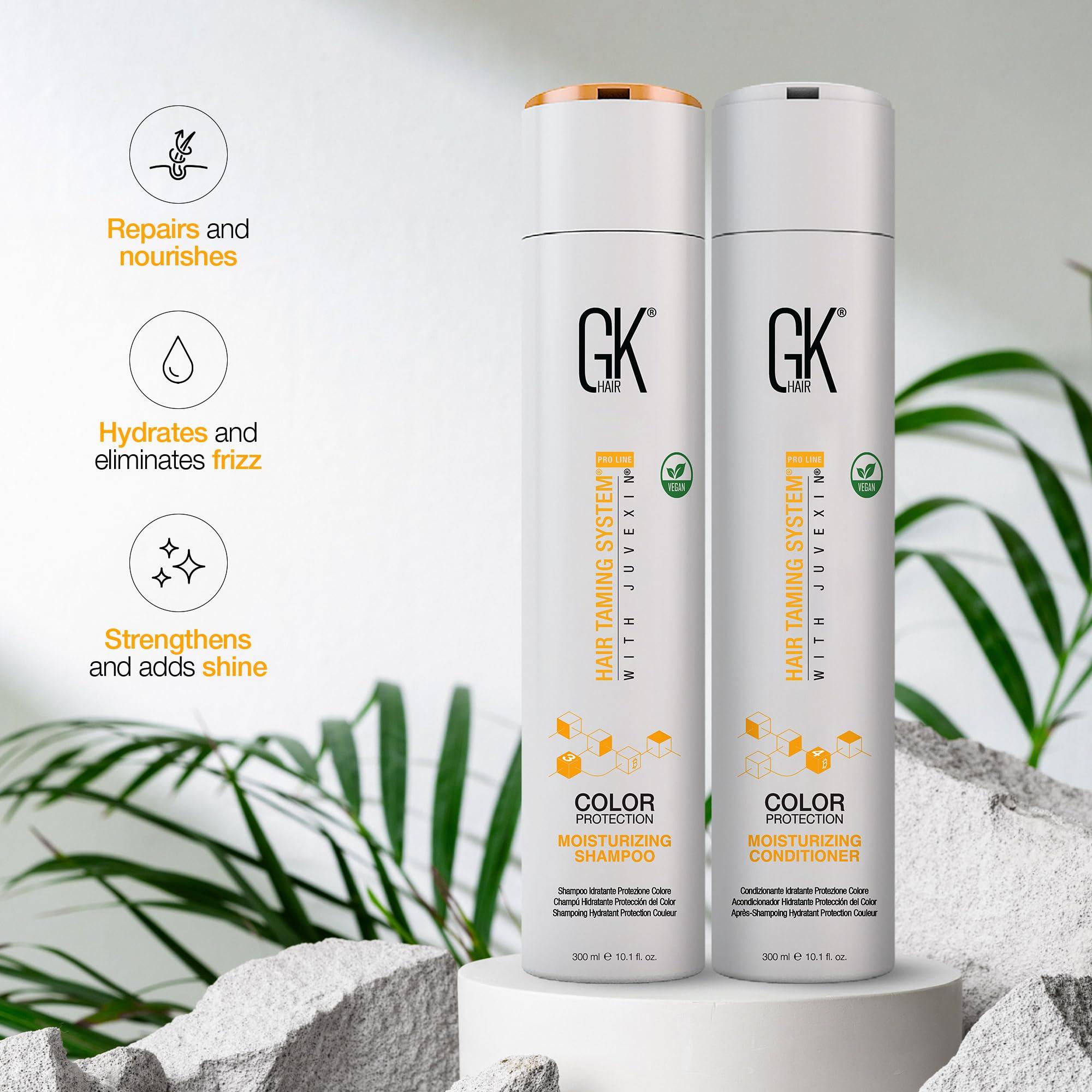 GK Hair Moisturizing Shampoo and Conditioner Set for Color Treated Hairs, Sulfate, Paraben, and Dye Free, with Global Keratin Naturally Derived Clean Ingredients (10.1 Fl Oz x 2) - Image 8