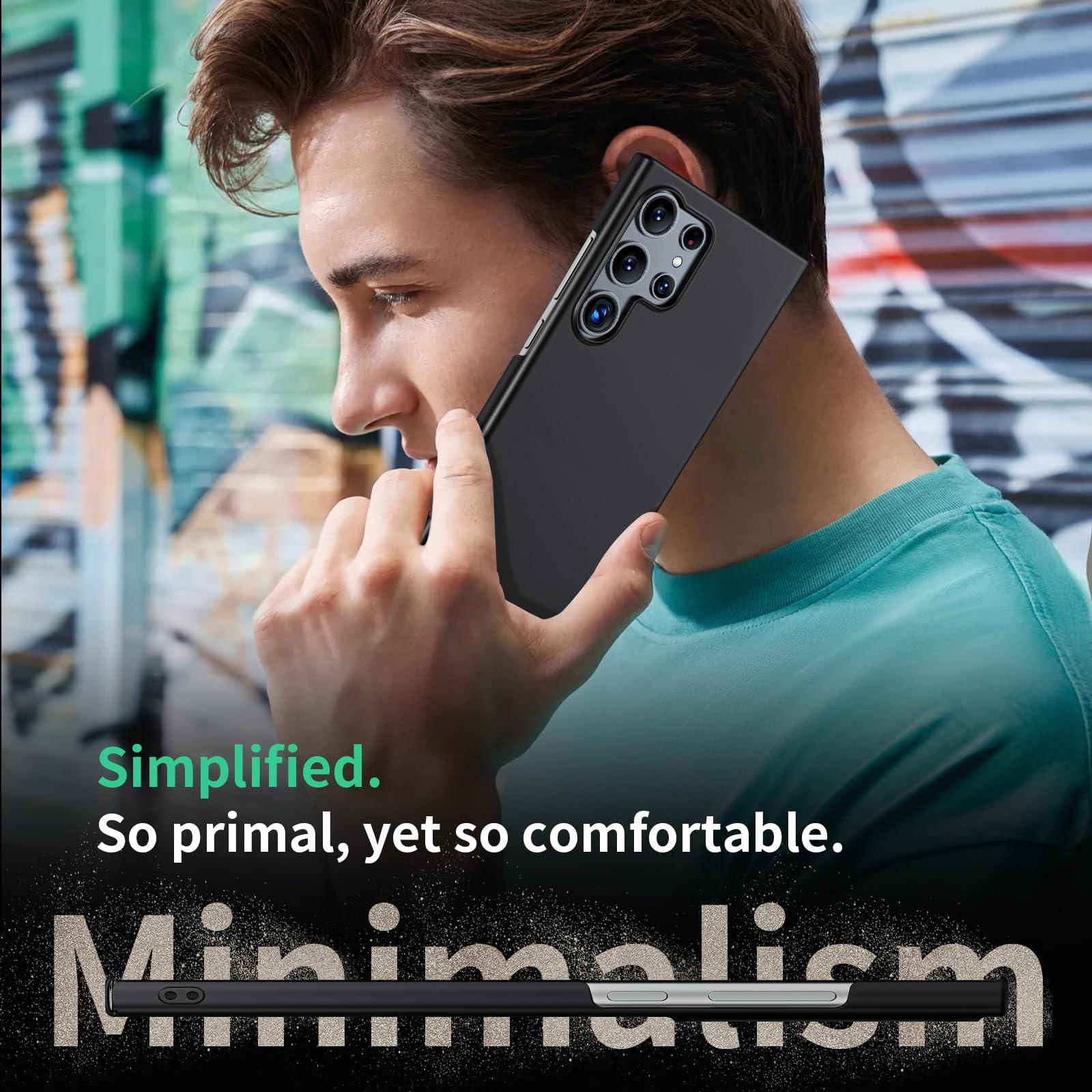 GRECAZO Magnetic Ultra Thin Frosted Designed for Samsung Galaxy S25 Ultra Phone Case 6.9 inch Slim Minimalist Lightweight Matte Hard [Compatibility with MagSafe] Cover Protective Bumper Case- Black - Image 7