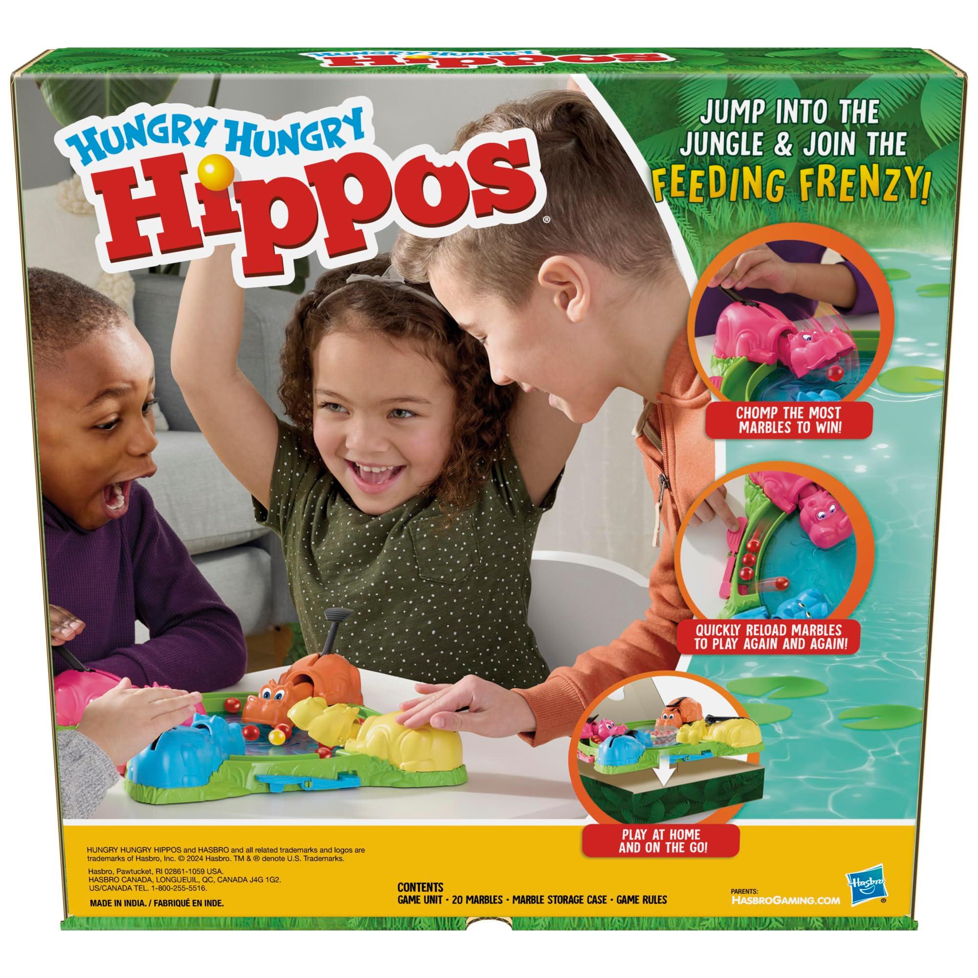 Hungry Hungry Hippos Game for Preschoolers | Instant Marble Relaunch, Easy Set-Up & Storage| Ages 4 and Up | 2 to 4 Players | Kids Games - Image 3