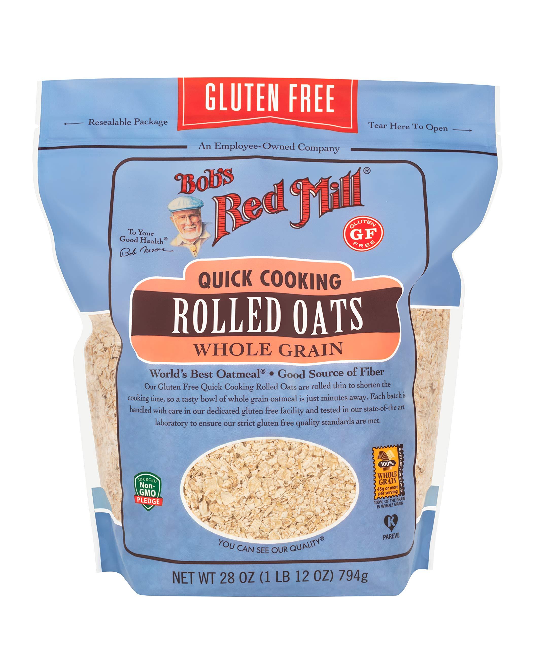 Bob's Red Mill Gluten Free Quick Cooking Rolled Oats, 28oz (Pack of 4) - Non GMO, Whole Grain, Vegan, Kosher - Image 2