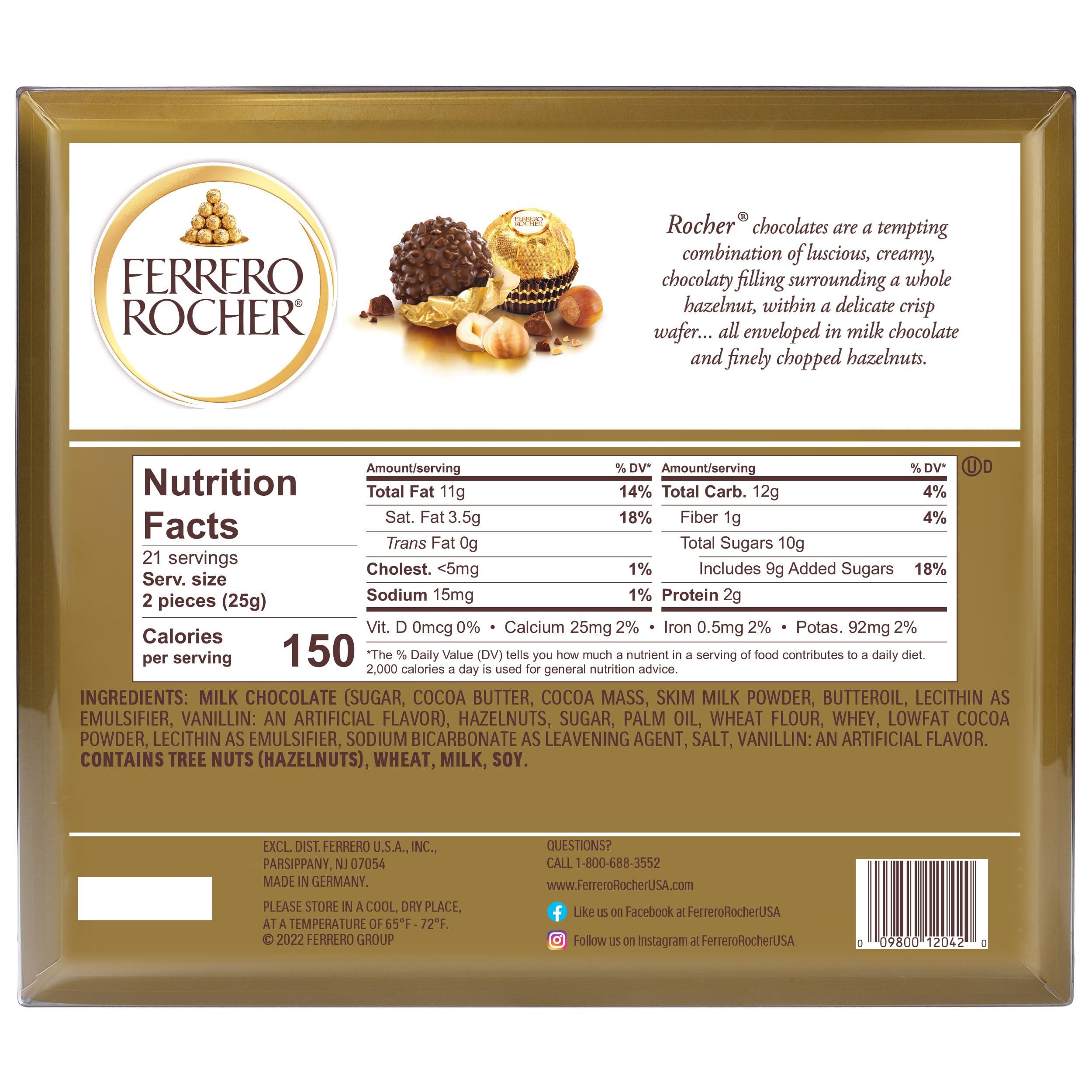 Ferrero Rocher, 42 Count, Premium Milk Chocolate Hazelnut, Chocolates for Gifting, 18.5 oz - Image 8