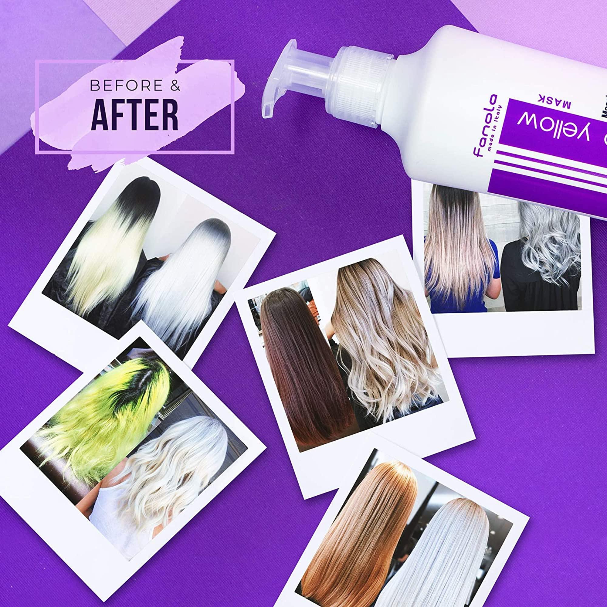 Fanola No Yellow Shampoo & Mask 11.8 oz / 2pk - Purple Anti-Brass Toner for Blonde, Silver, Gray & Highlighted Hair - Color Depositing Mask to Remove Brassiness from Bleached Locks - Image 8