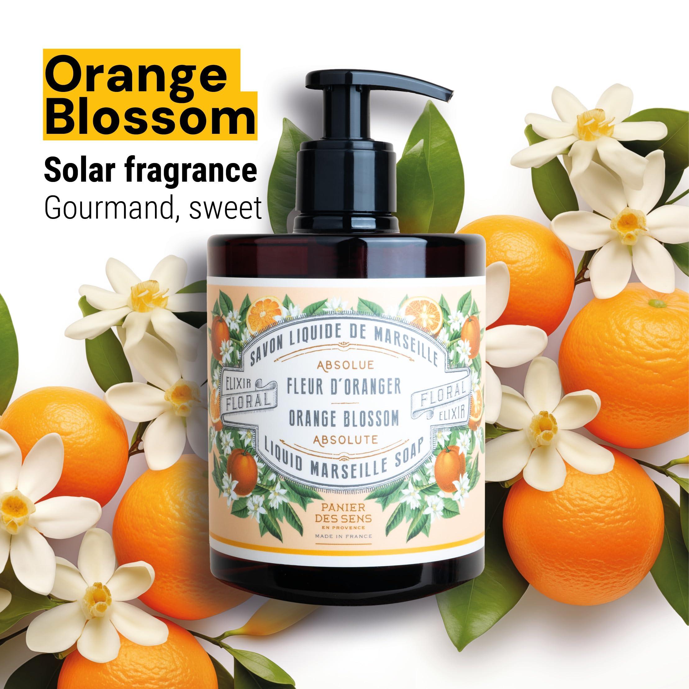 Panier des Sens - Moisturizing Hand Soap - Orange Blossom Gourmand Fragrance - French Traditional Savon de Marseille Soap - Refillable Kitchen & Bathroom Soap - 16.9 Fl.oz Liquid Hand Wash 96% Natural - Image 2