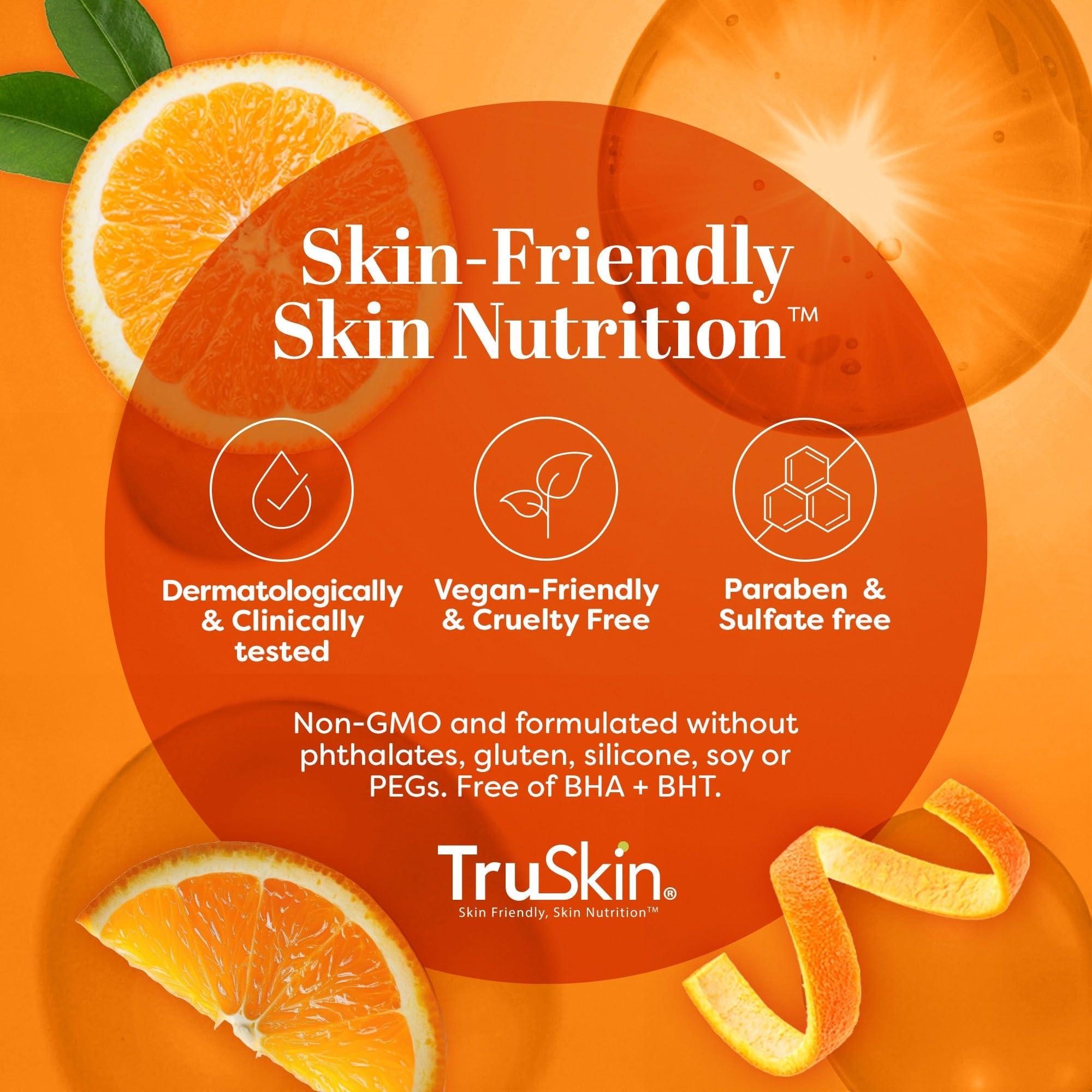 TruSkin Vitamin C Serum For Face – Anti Aging Formula with Vitamin C, Hyaluronic Acid, Vitamin E – Brightening Serum – Improve Appearance of Dark Spots, Tone, Fine Lines & Wrinkles, 1 Fl Oz - Image 7