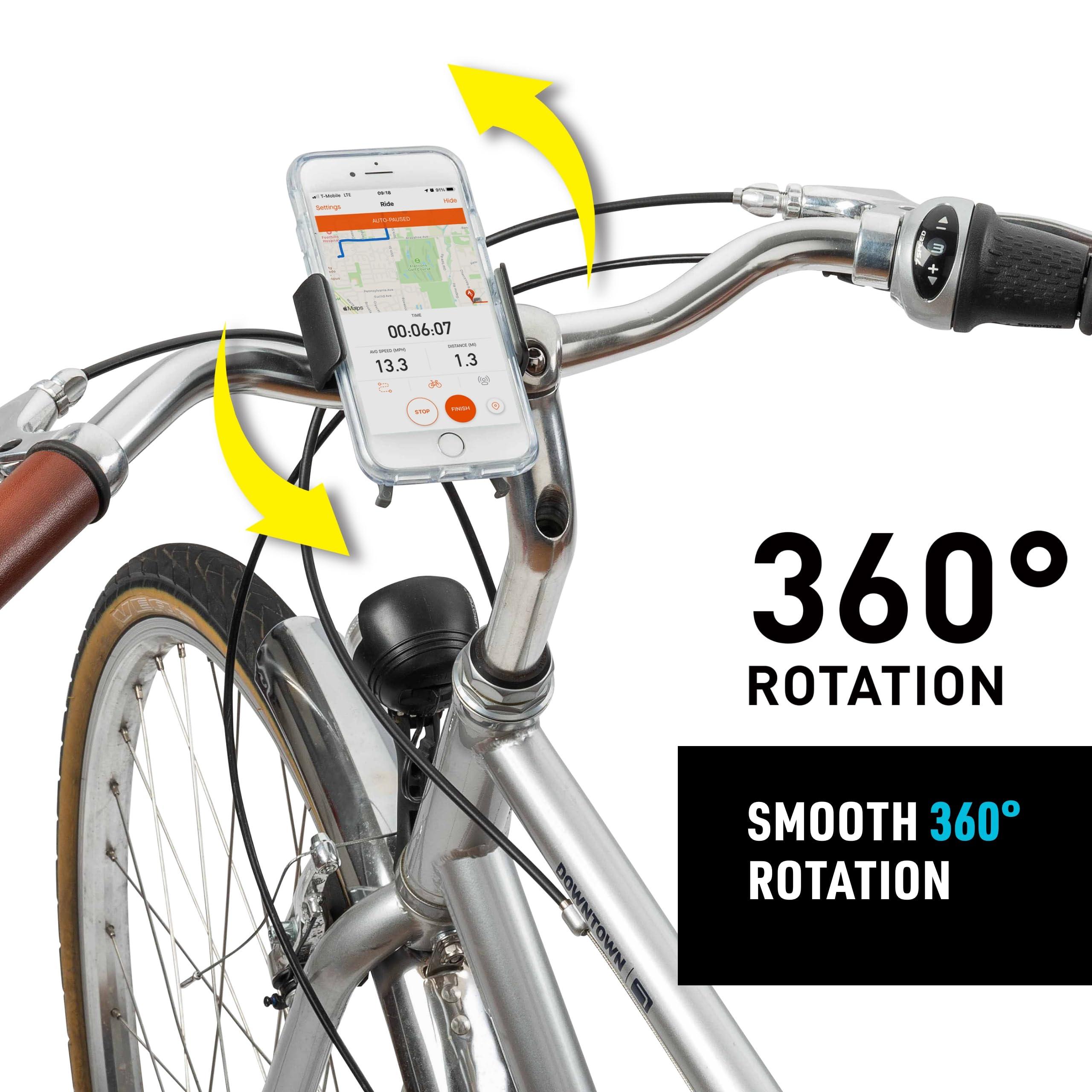 Nite Ize Squeeze Rotating Smartphone Bar Mount - Bike Mount Phone Holder for Handlebars - Phone Holster Accessories - Rotating Phone Holder with Easy-to-Squeeze Levers - Black - Image 7